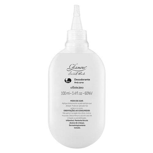 Glamour Secrets Black Desodorante Body Spray, 100Ml (Refil)