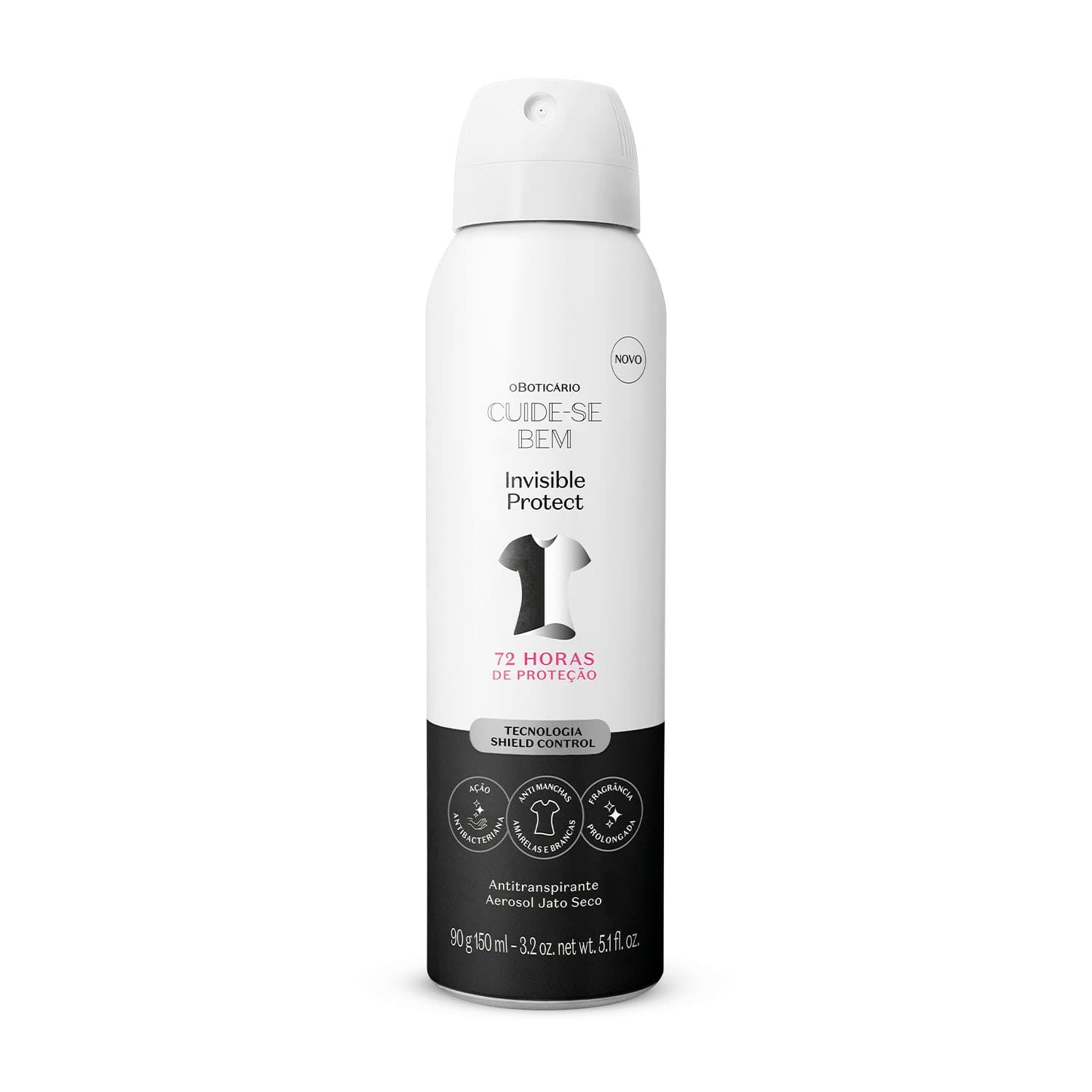 Antitranspirante Aerosol Jato Seco Cuide-Se Bem Invisible Protect 90G/150Ml
