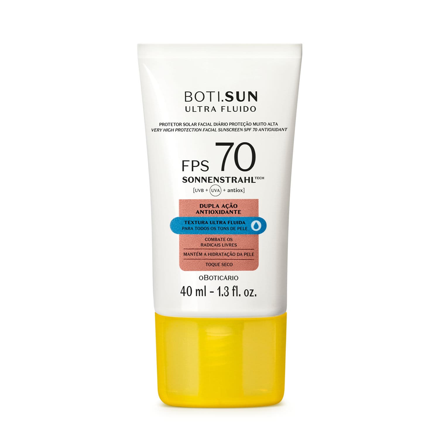 Protetor Solar Facial Antioxidante Fps 70 Boti.Sun Ultra Fluido 40Ml
