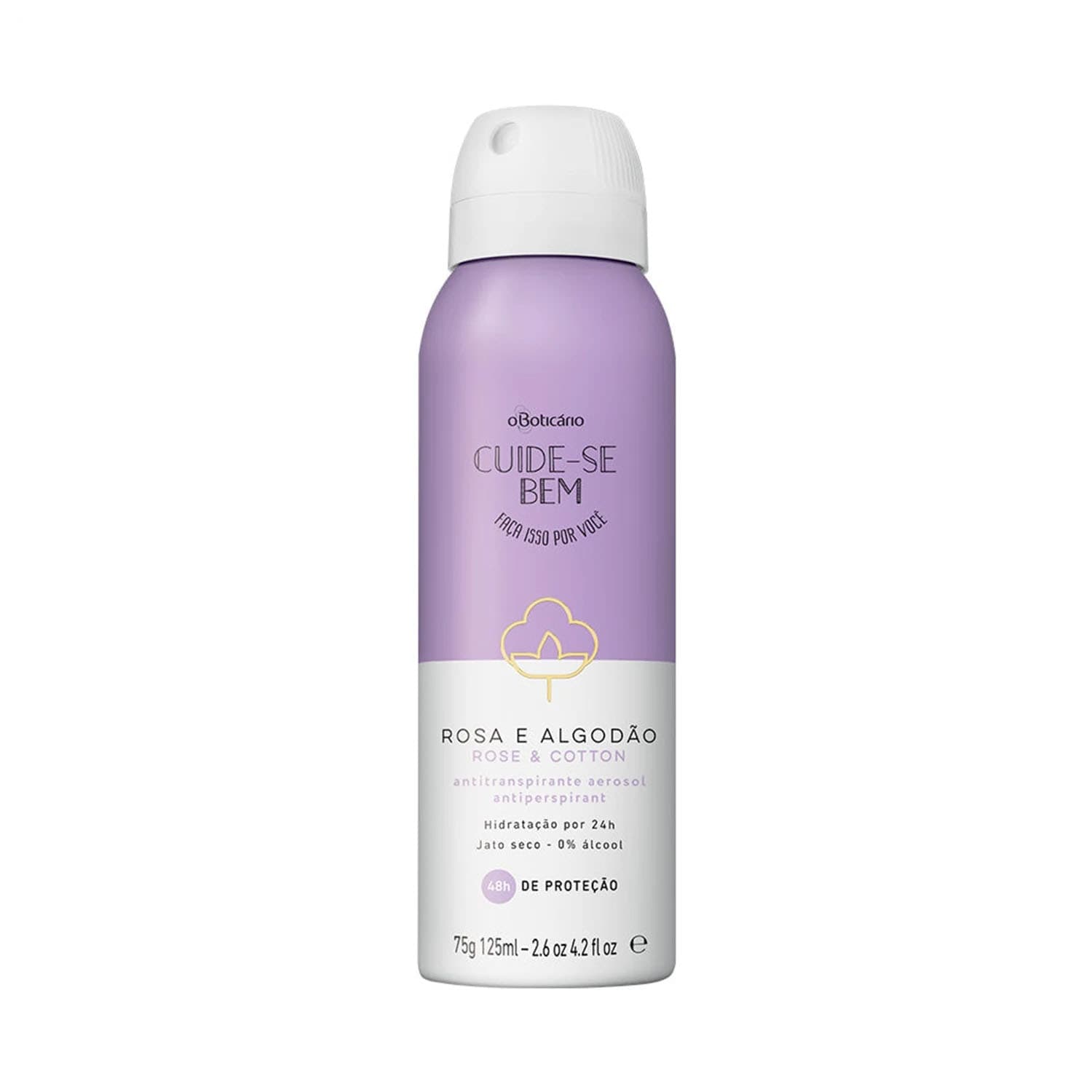 Desodorante Antitranspirante Aerosol Cuide-Se Bem Rosa E Algodão 75G/125Ml