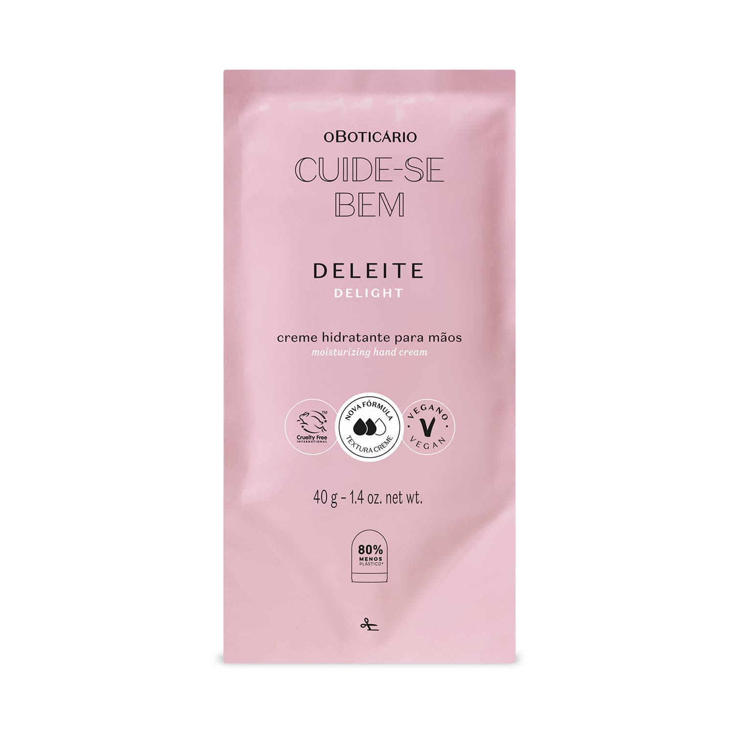 Refil Creme Hidratante Para Mãos Cuide-Se Bem Deleite 40G
