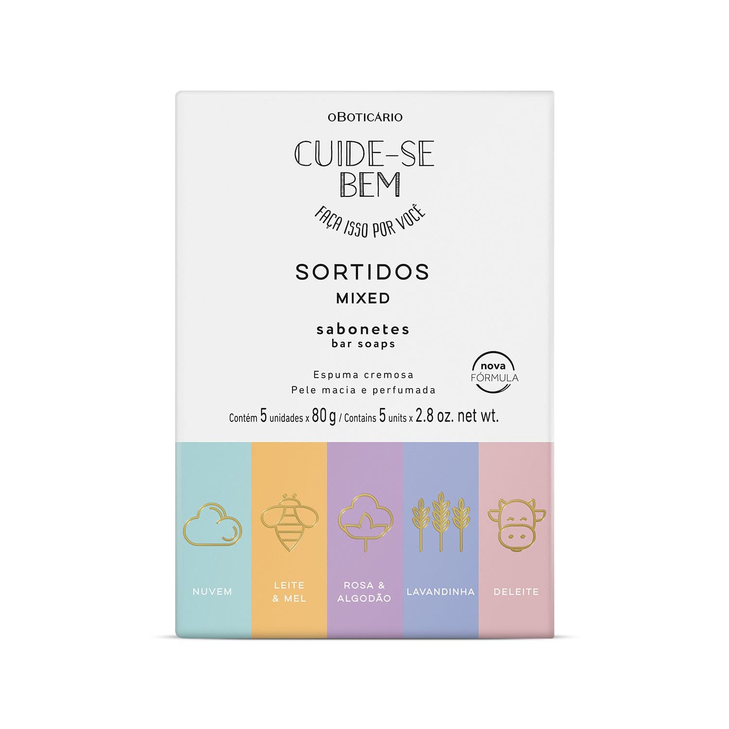 Sabonetes Em Barra Sortidos Cuide-Se Bem 5X80G