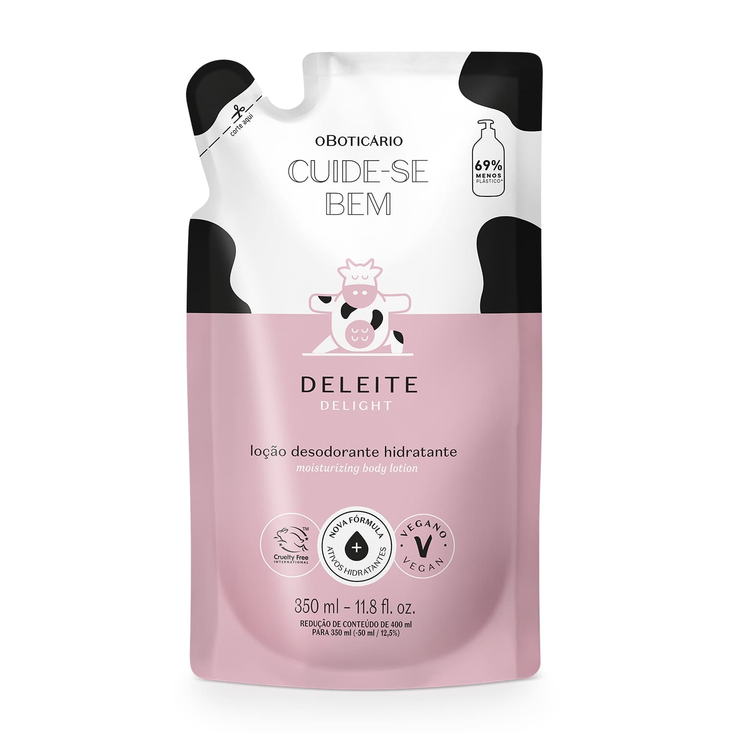 Refil Loção Hidratante Desodorante Corporal Cuide-Se Bem Deleite 350Ml