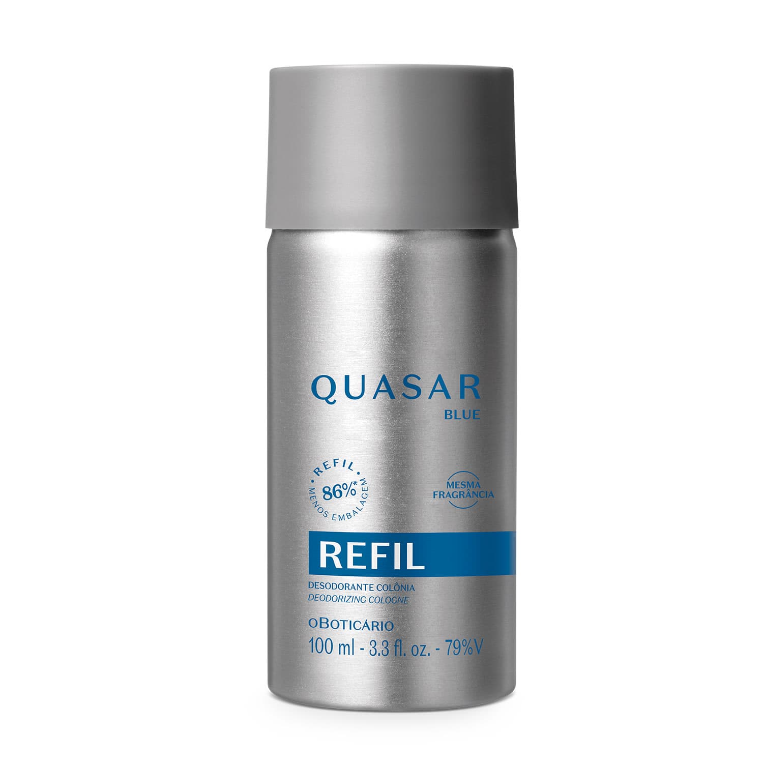 Refil Quasar Blue Desodorante Colônia 100Ml