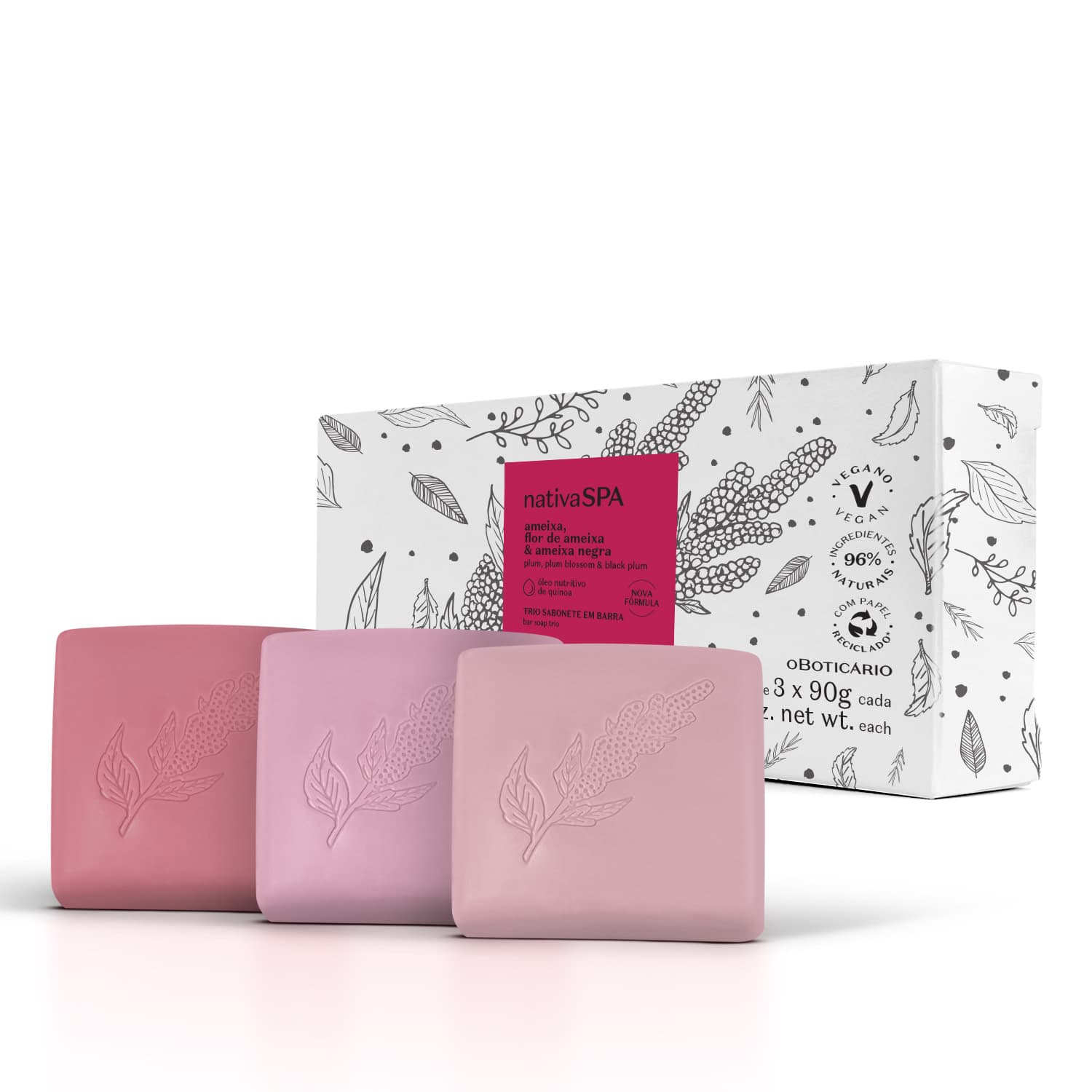 Sabonetes Em Barra Nativa Spa Ameixas 3X90G