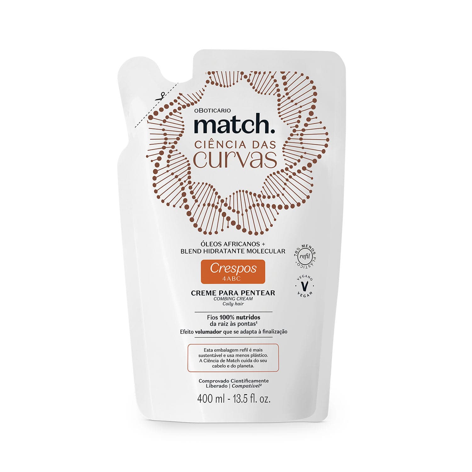 Refil Creme Para Pentear Match Ciência Das Curvas Crespos 400Ml