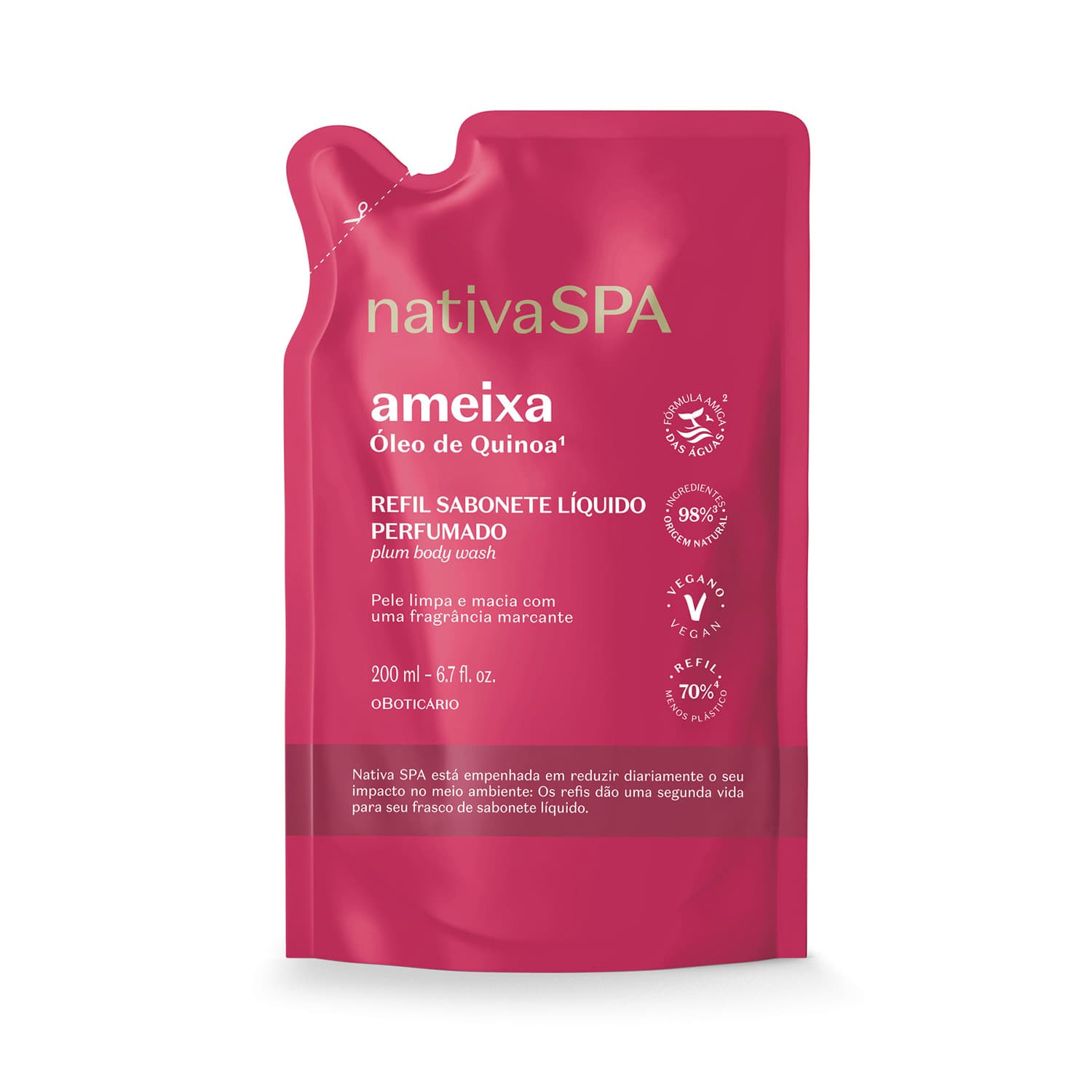 Refil Sabonete Líquido Perfumado Nativa Spa Ameixa 200Ml