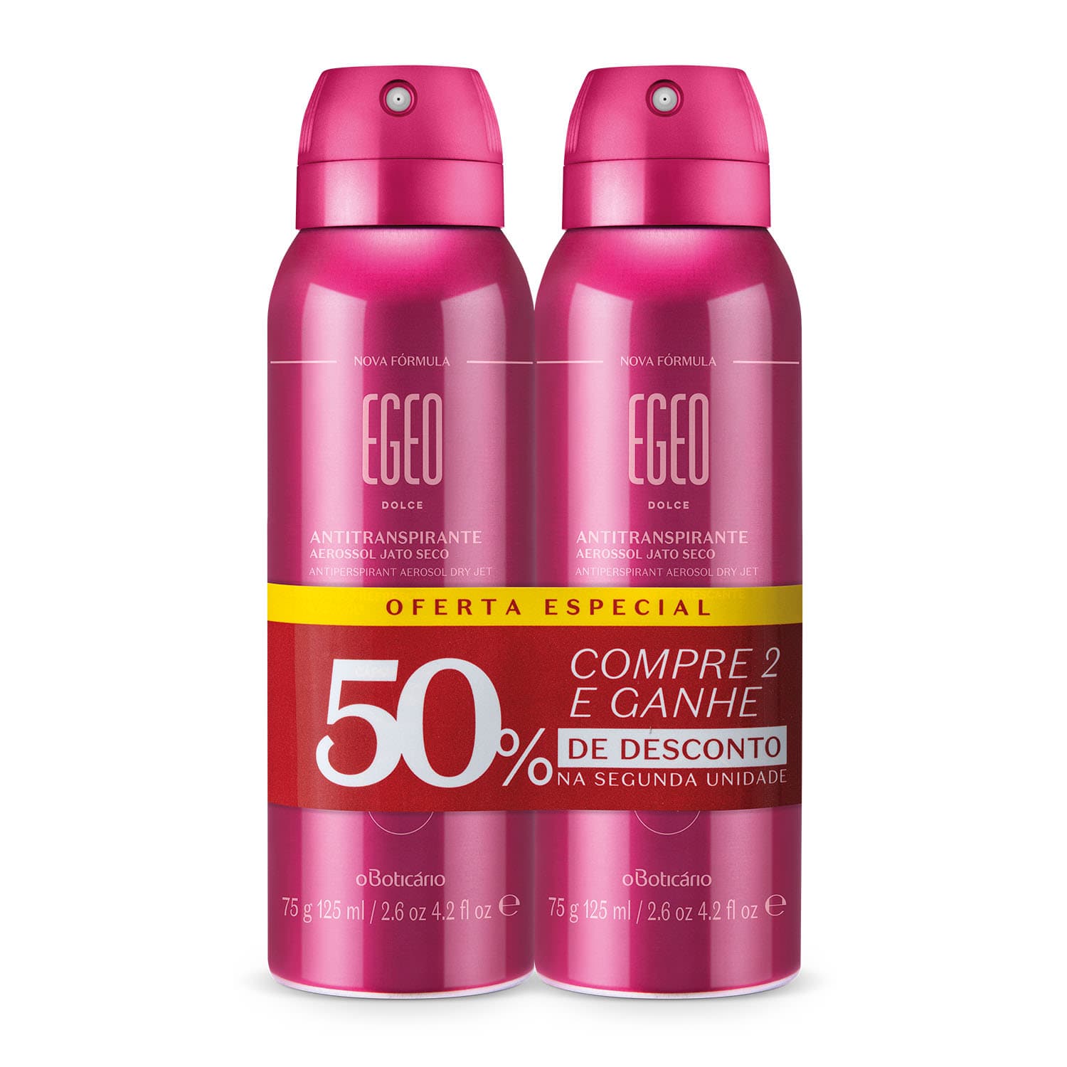 Kit Desodorante Antitranspirante Aerossol Egeo Dolce 2X75G/125Ml