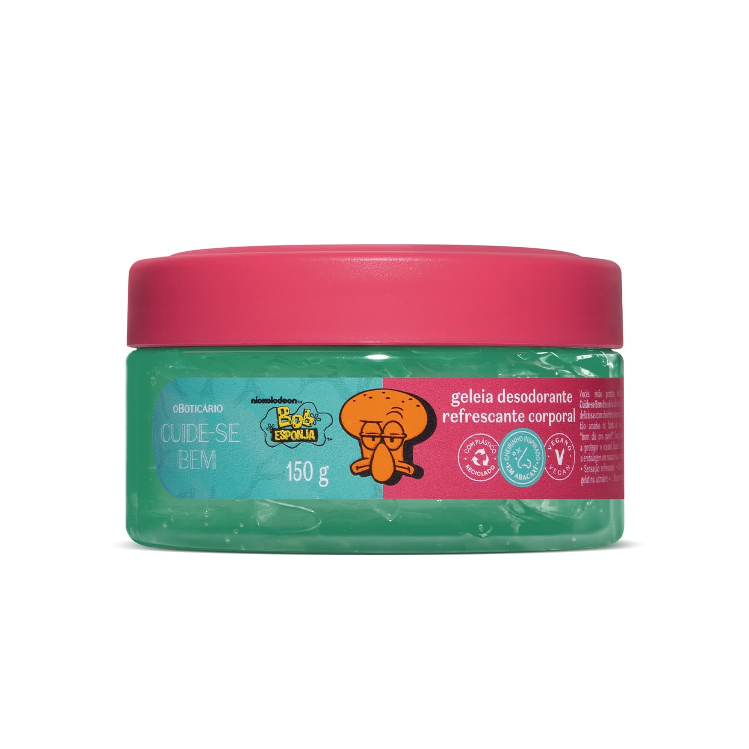 Geleia Desodorante Refrescante Corporal Cuide-Se Bem Bob Esponja Lula Molusco 150G