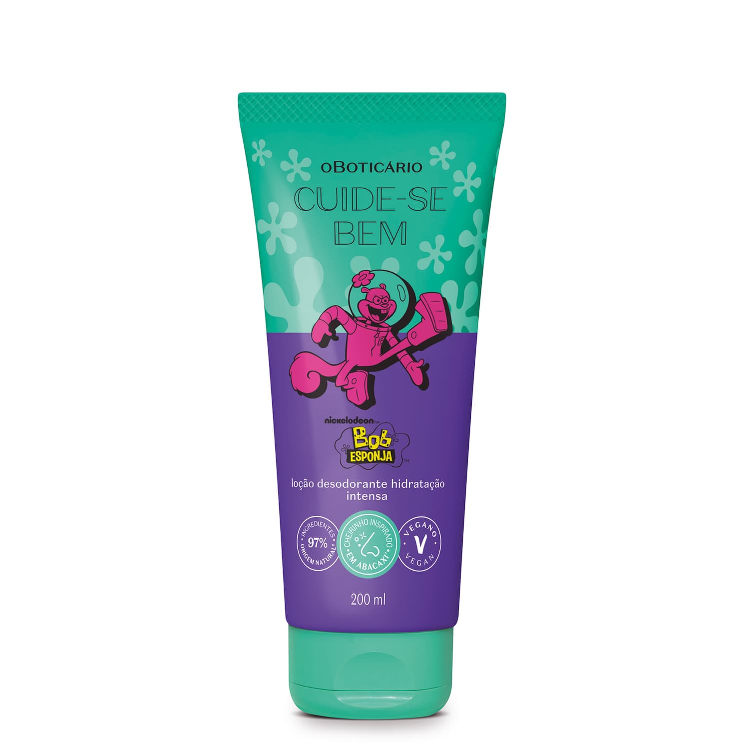 Loção Desodorante Hidratante Cuide-Se Bem Bob Esponja Sandy Bochechas 200Ml