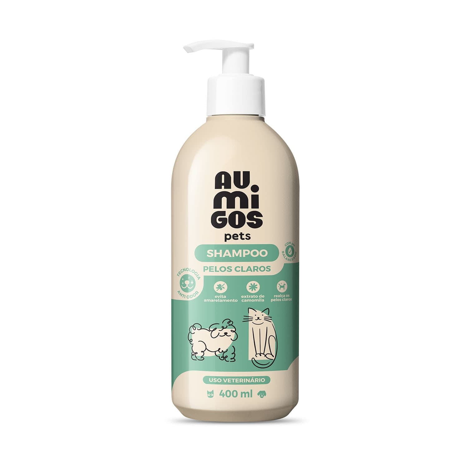 Shampoo Pelos Claros Au.Migos Pets 400Ml