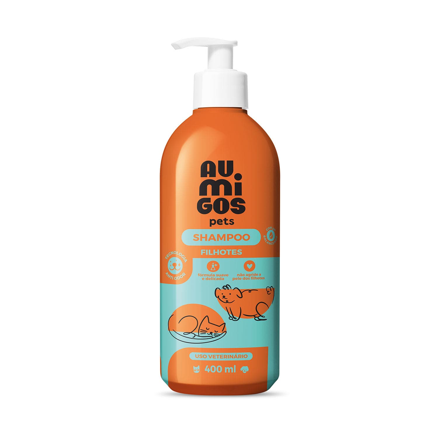 Shampoo Para Filhotes Au.Migos Pets 400Ml