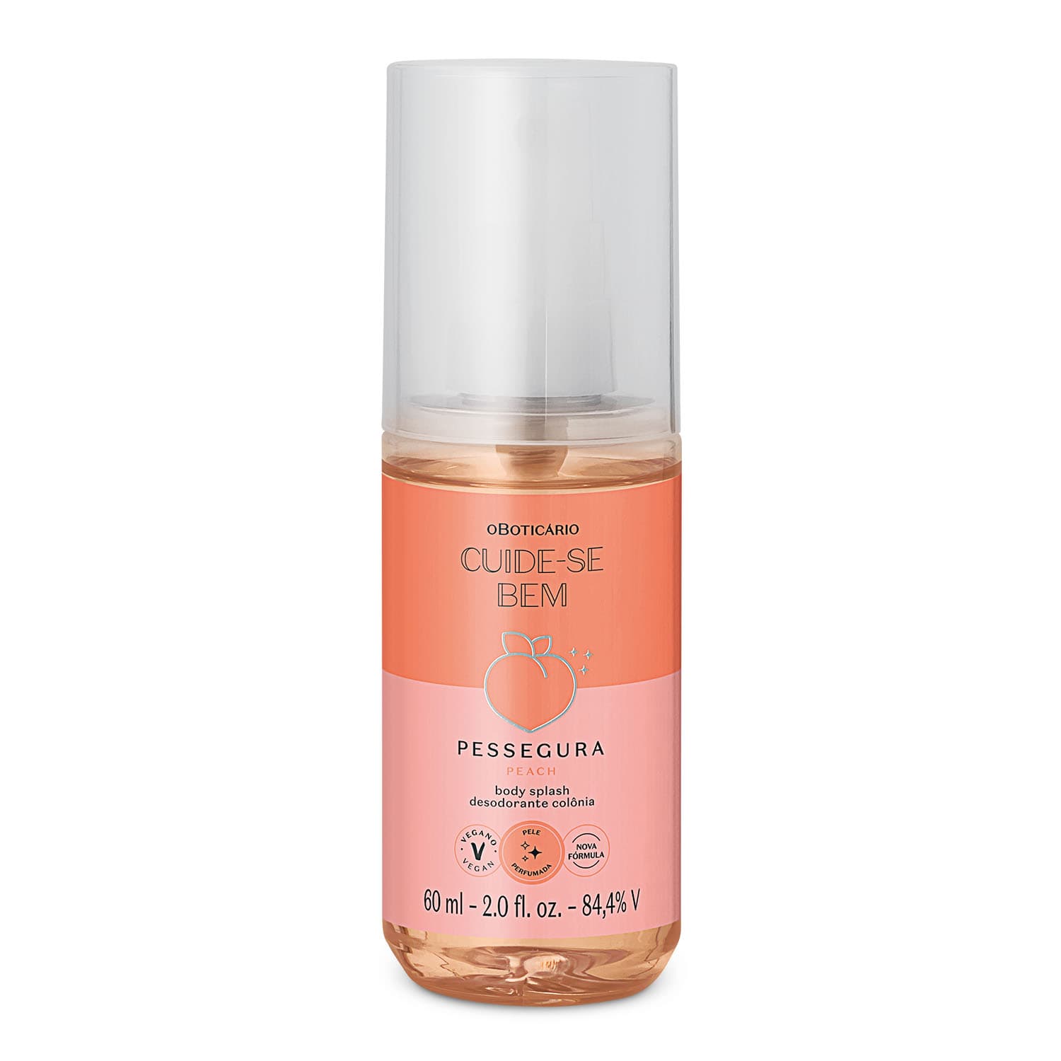Body Splash Desodorante Colônia Cuide-Se Bem Pessegura 60Ml