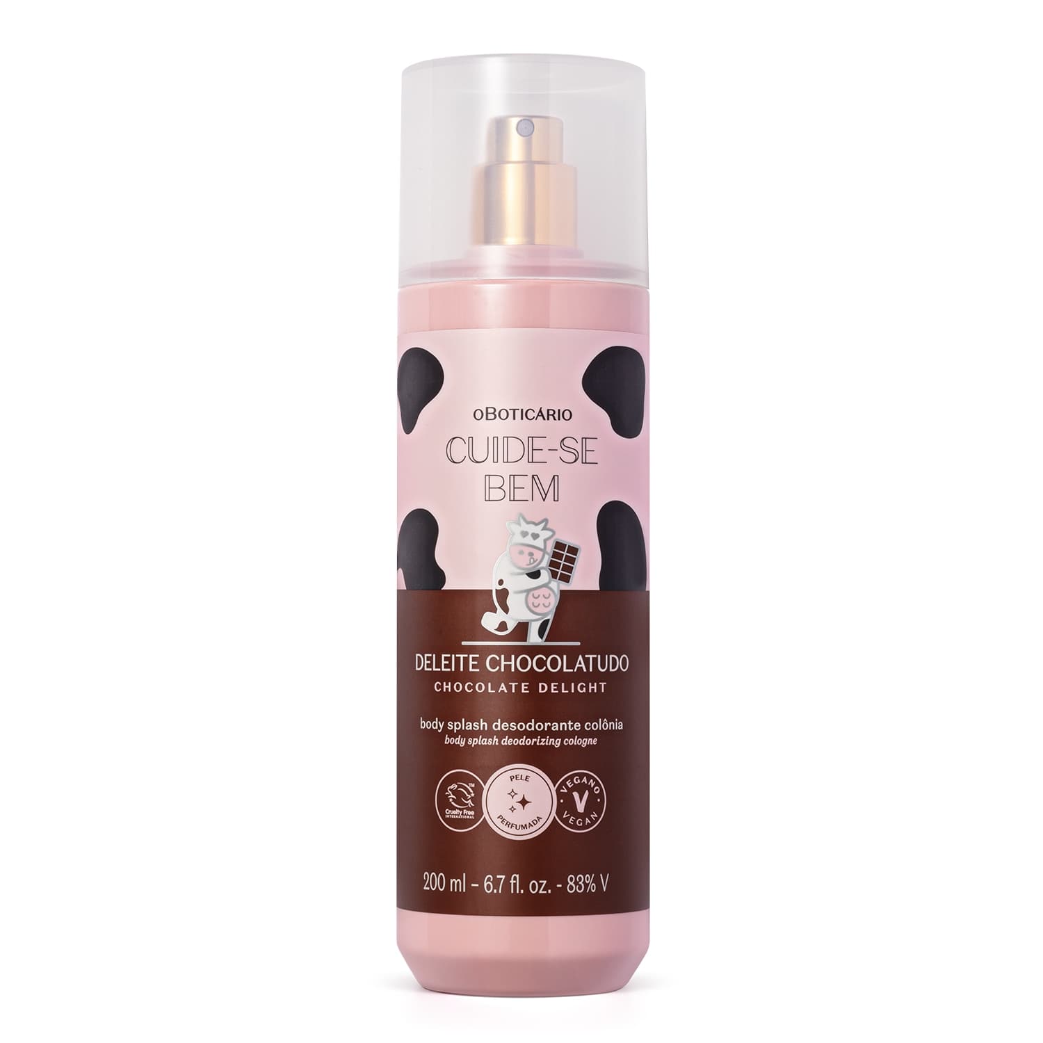Body Splash Desodorante Colônia Cuide-Se Bem Deleite Chocolatudo 200Ml