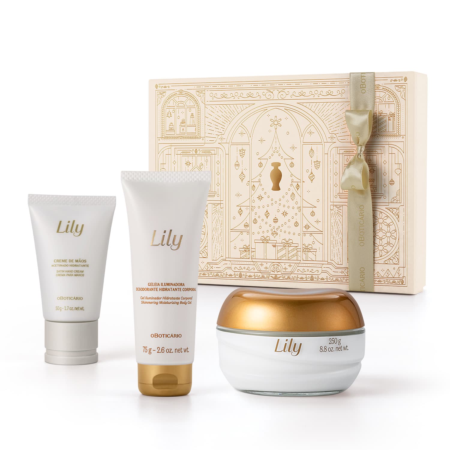 Kit Presente Natal Lily Acetinados (3 Itens)