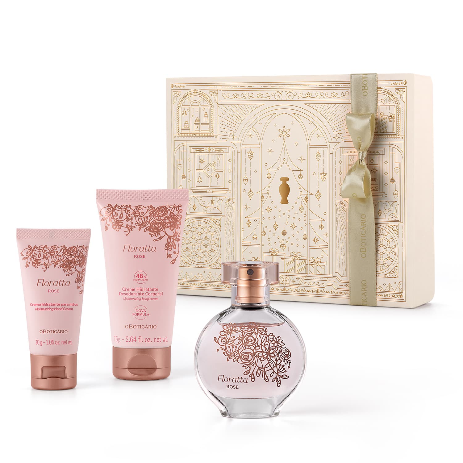 Mini Kit Presente Natal Floratta Rose (3 Itens)
