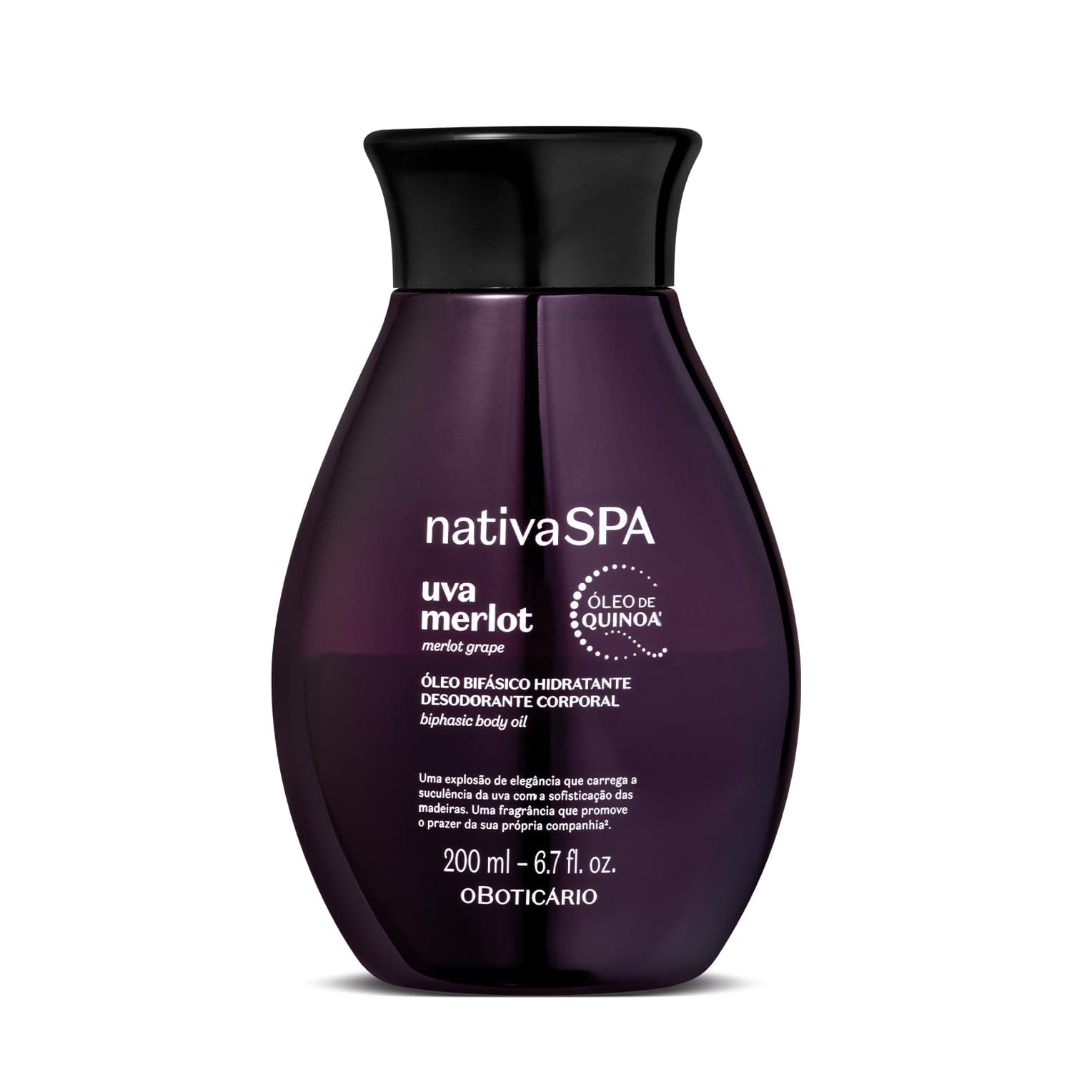 Óleo Bifásico Hidratante Desodorante Corporal Nativa Spa Uva Merlot 200Ml