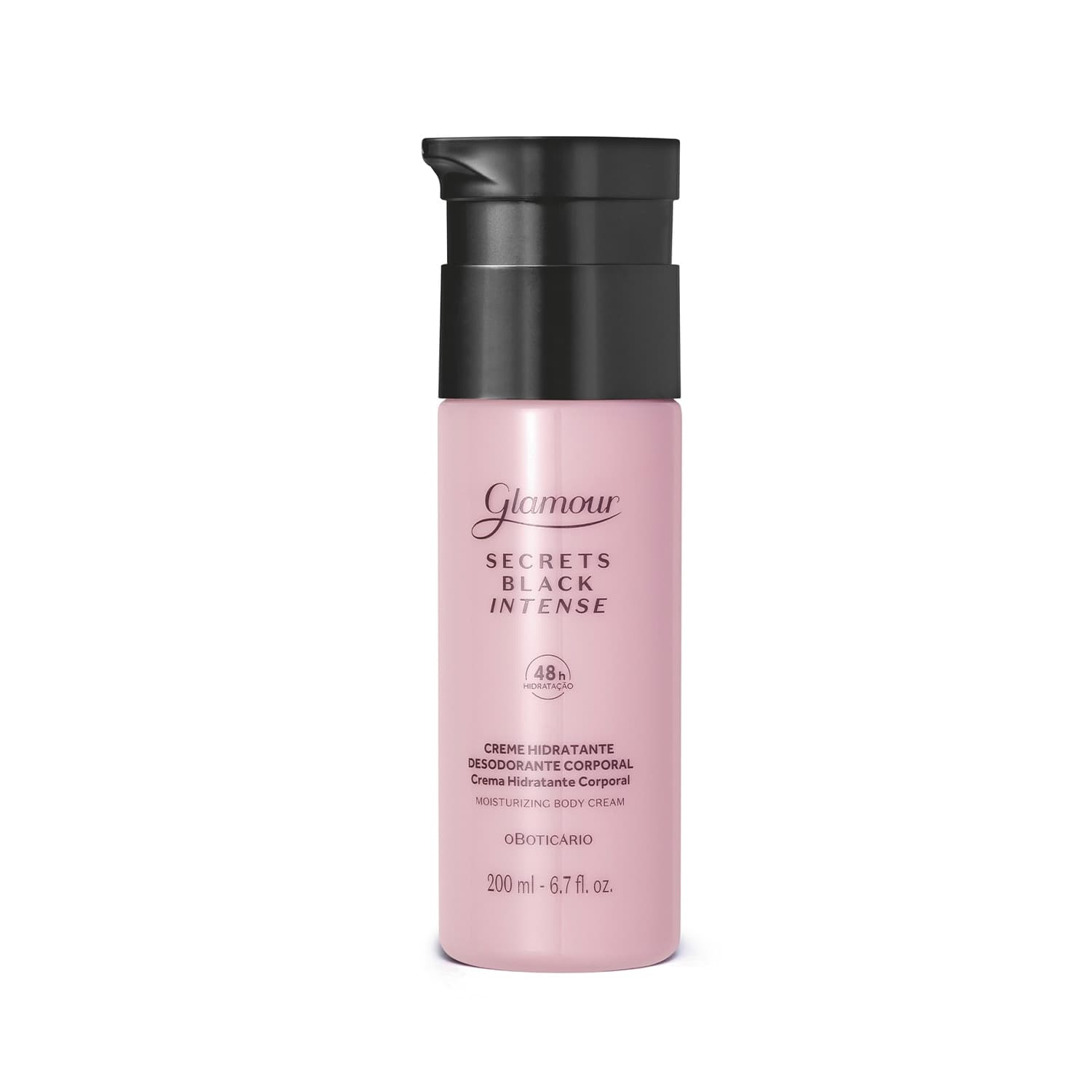Creme Hidratante Desodorante Corporal Glamour Secrets Black Intense 200Ml