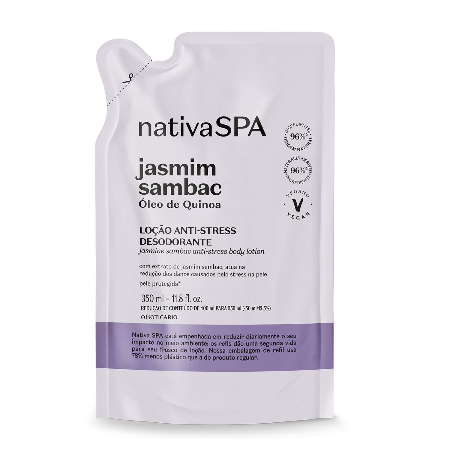 Refil Loção Corporal Anti-Stress Nativa Spa Jasmim Sambac 400Ml