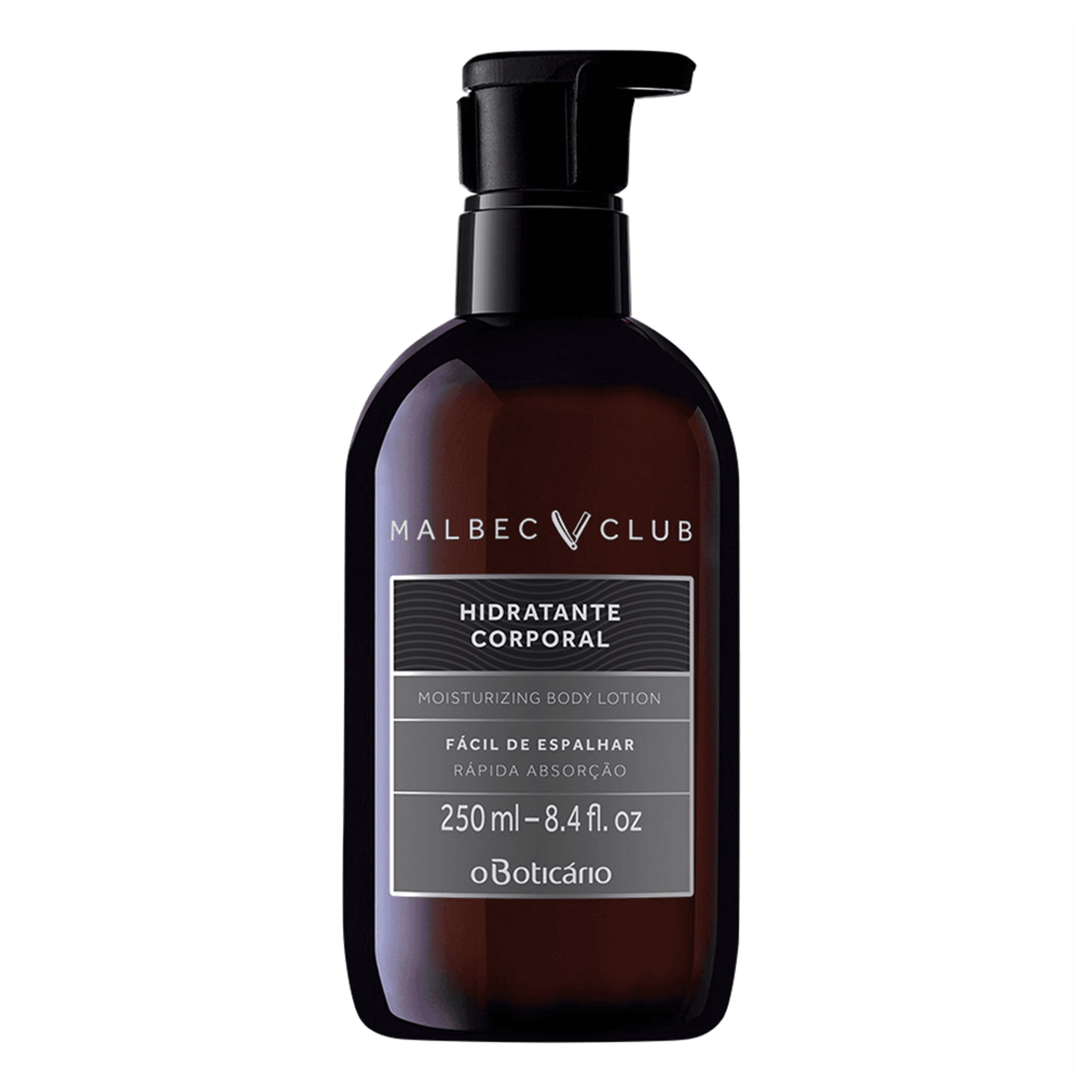 Loção Hidratante Desodorante Corporal Malbec Club, 250Ml