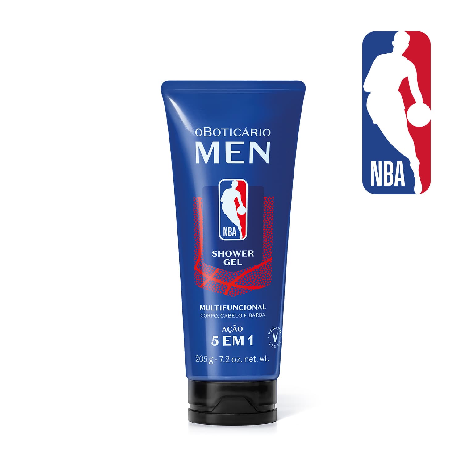 Shower Gel 5 Em 1 Cabelo, Corpo E Barba Men Nba 205G