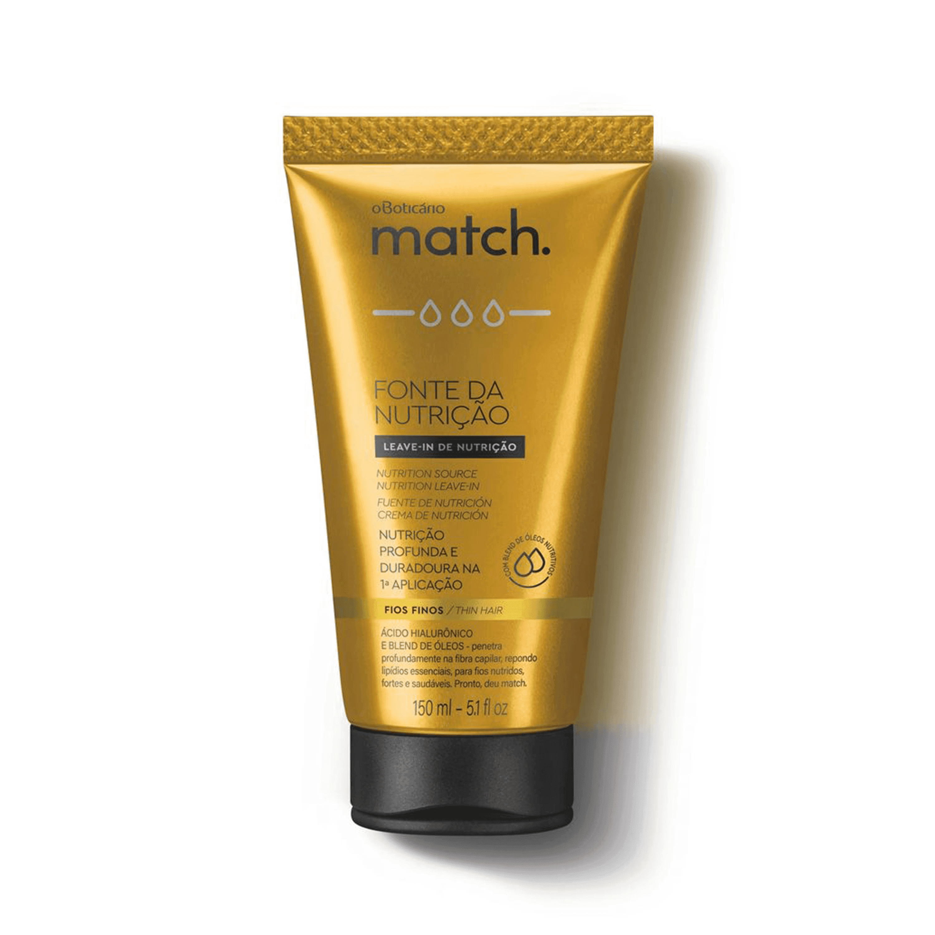 Creme Para Pentear Fios Finos Match Fonte Da Nutrição, 150Ml