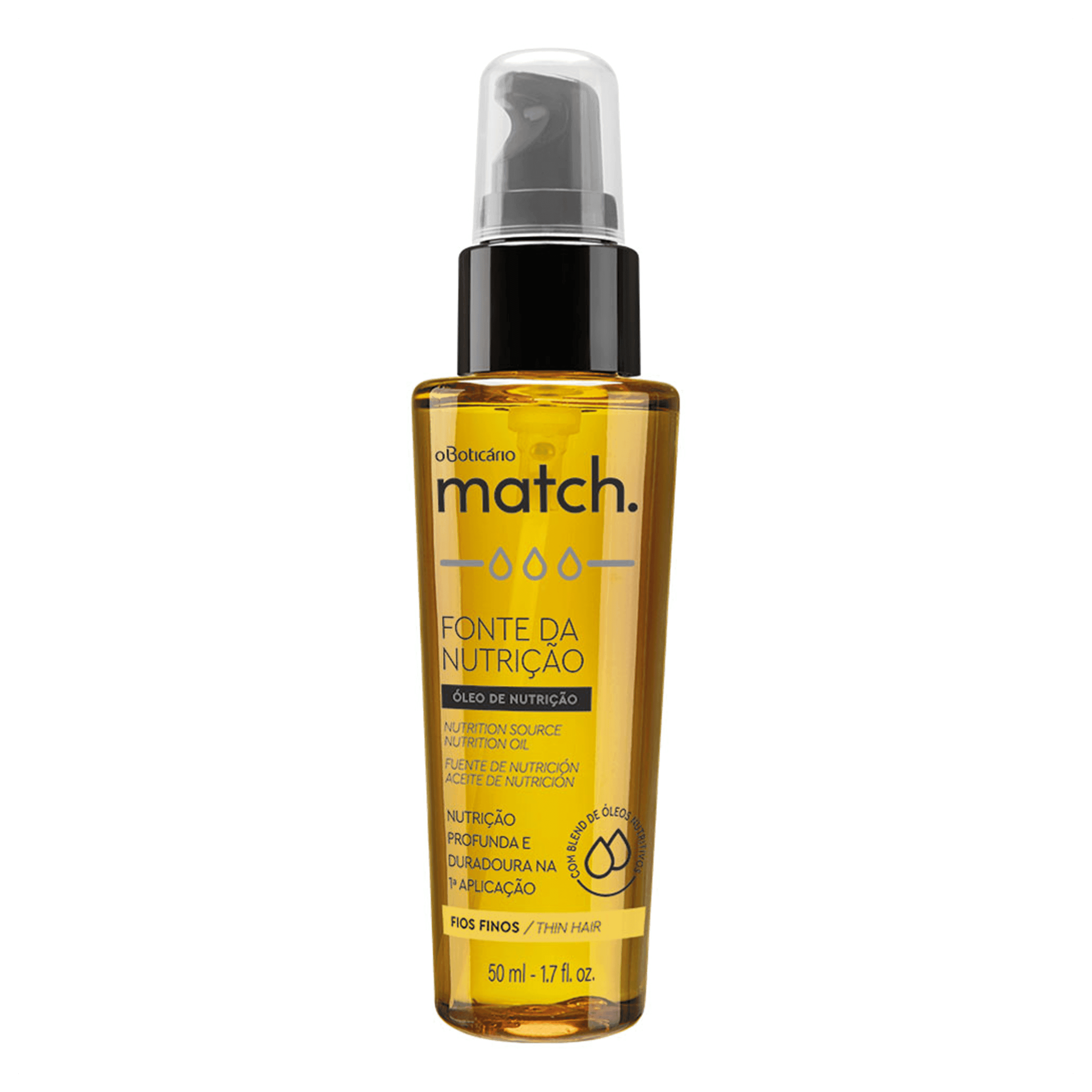 Óleo Capilar Match Fonte Da Nutrição Fios Finos, 50Ml