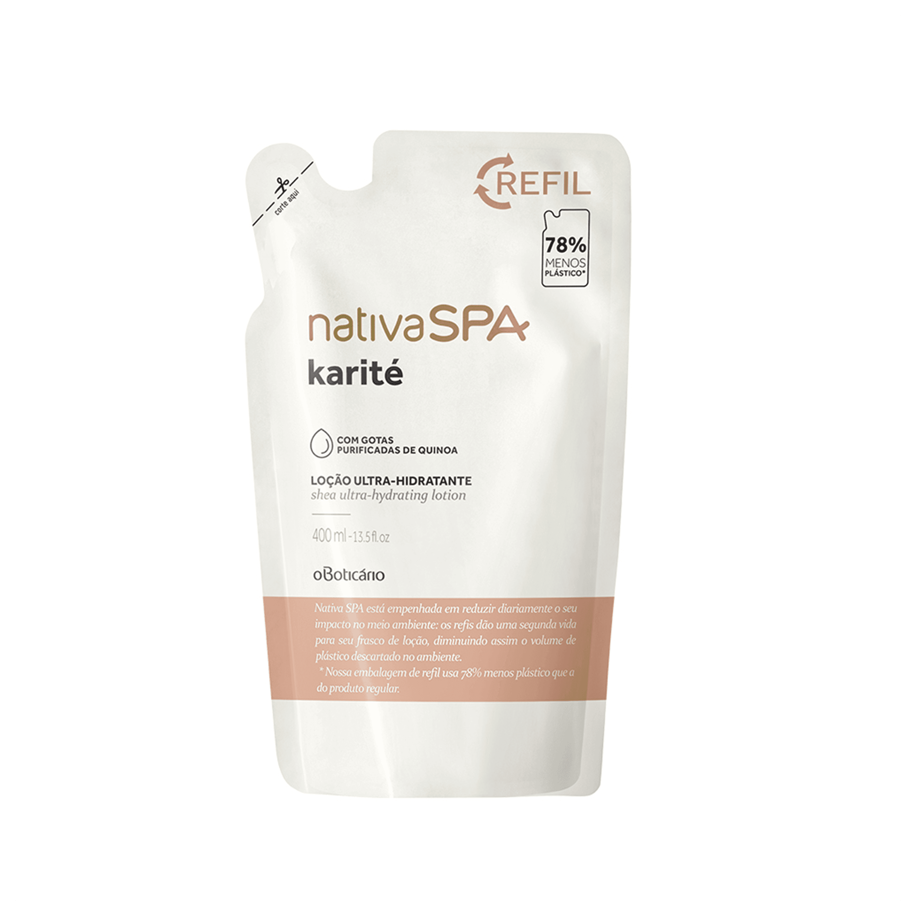 Refil Loção Desodorante Hidratante Corporal Nativa Spa Karité 400Ml