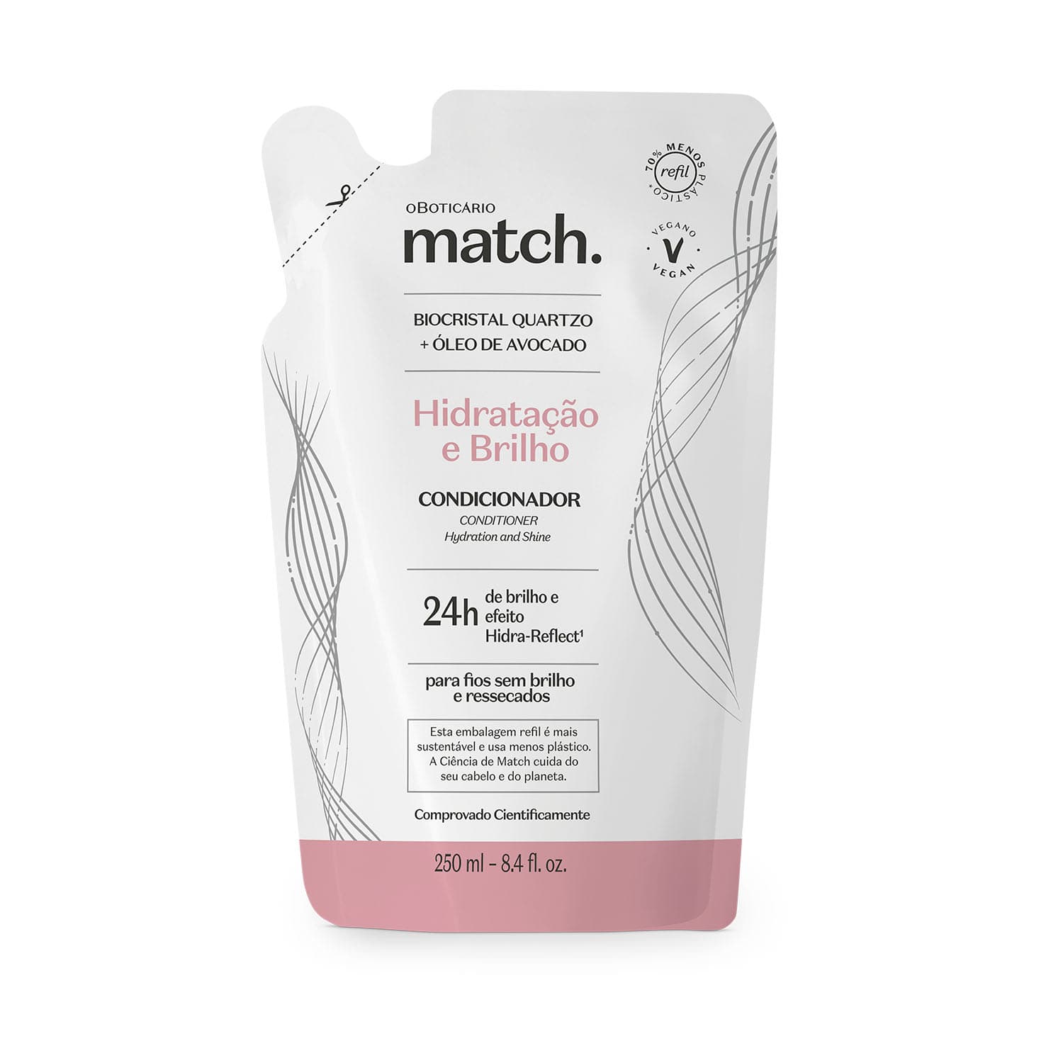 Refil Condicionador Match Hidratação E Brilho 250Ml
