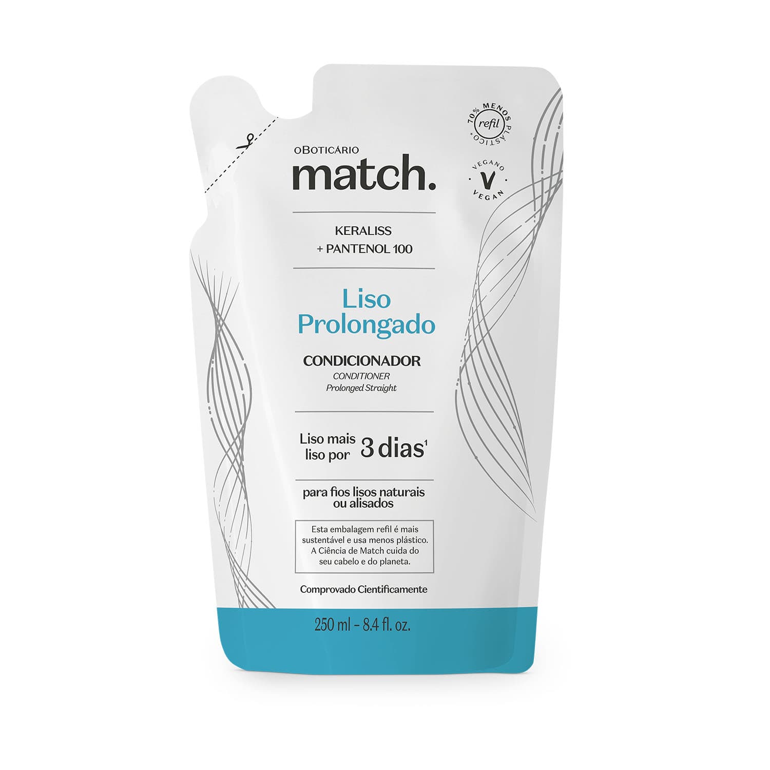 Refil Condicionador Match Liso Prolongado 250Ml