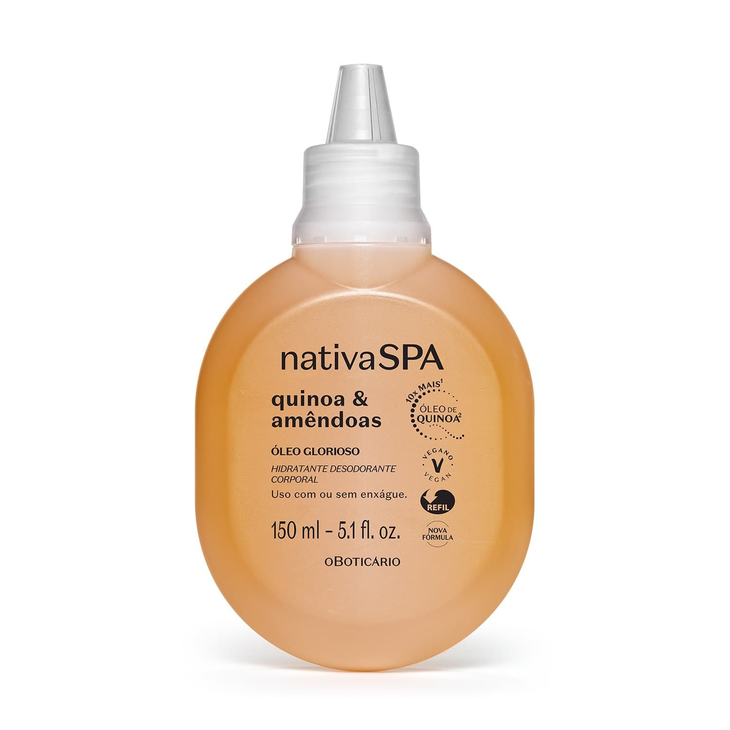 Refil Óleo Glorioso Hidratante Desodorante Corporal Nativa Spa Quinoa E Amêndoas 150Ml