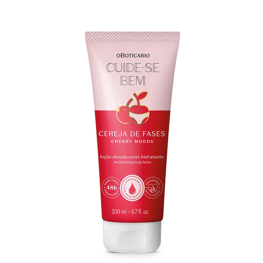 Loção Desodorante Hidratante Corporal Cuide-Se Bem Cereja De Fases 200Ml