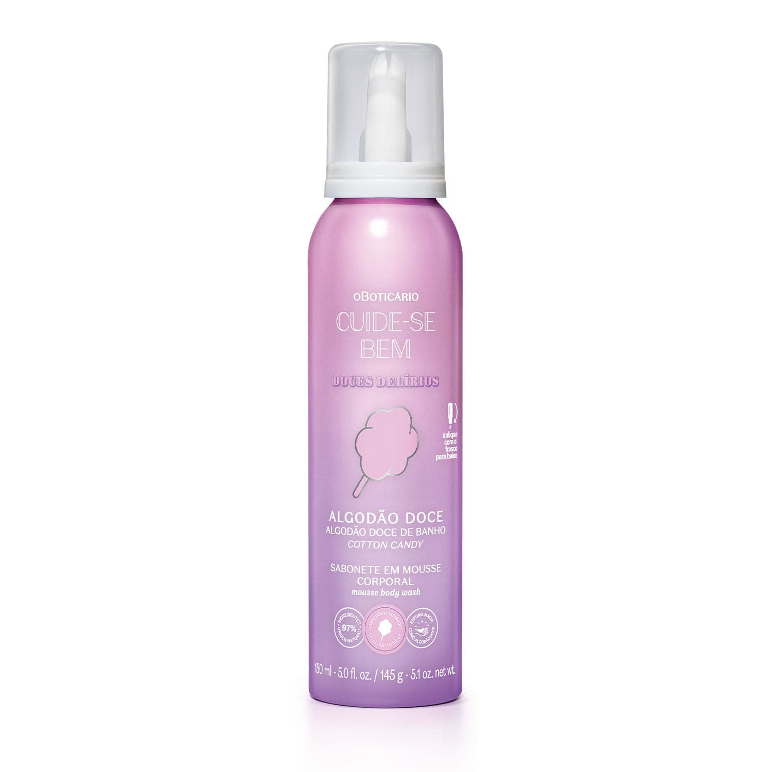 Sabonete Em Mousse Corporal Cuide-Se Bem Doces Delírios Algodão Doce 150Ml