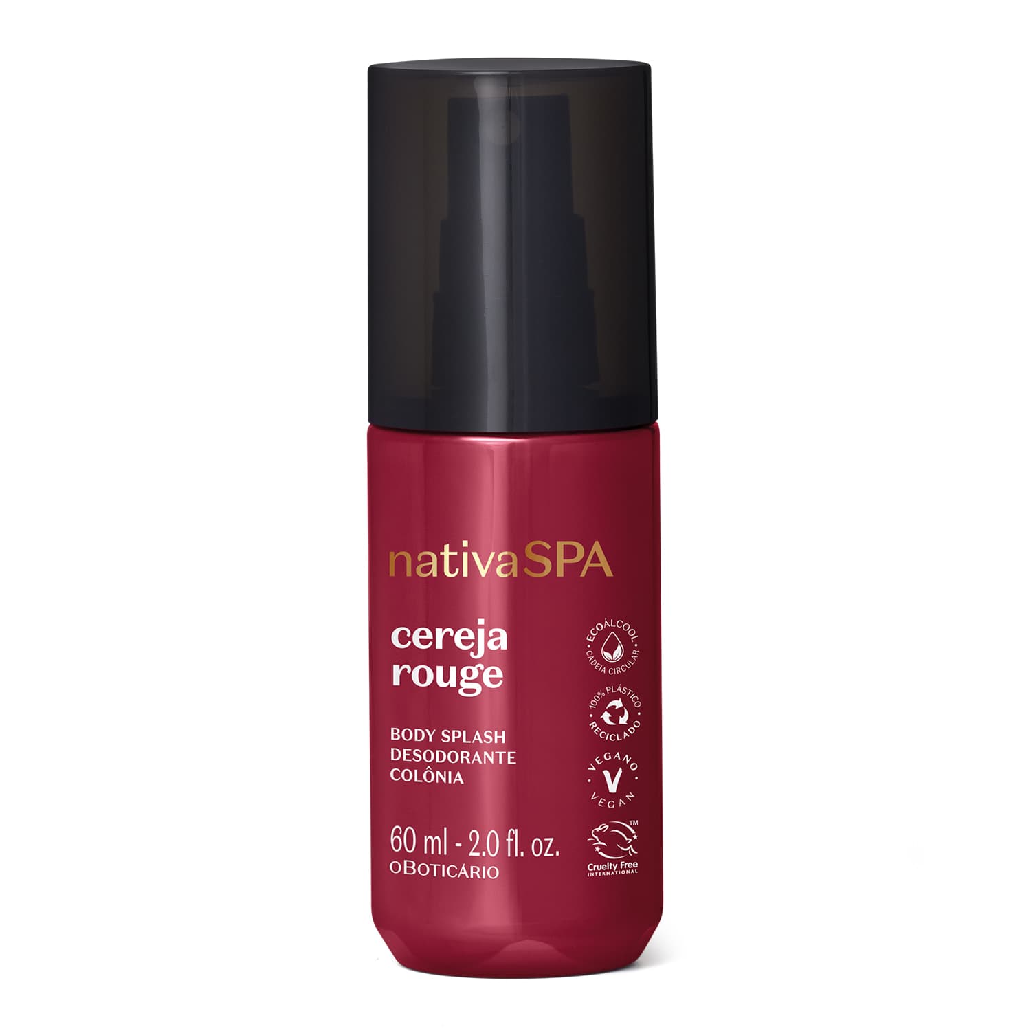 Mini Body Splash Desodorante Colônia Nativa Spa Cereja Rouge 60Ml