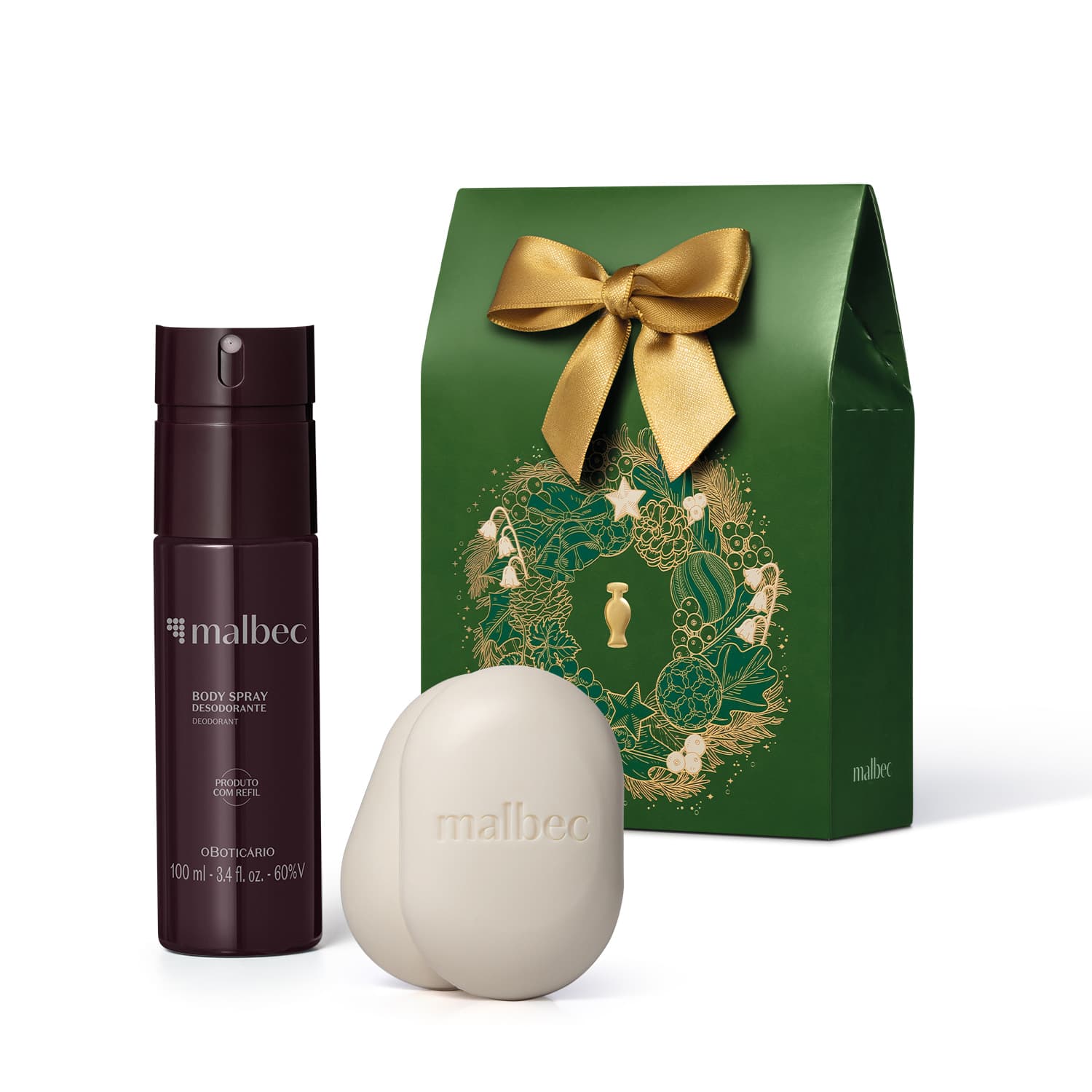 Kit Presente Natal Malbec Cuidados (2 Itens)