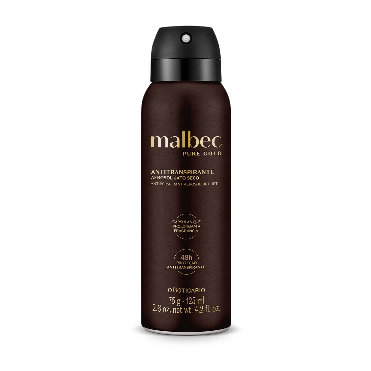 Desodorante Antitranspirante Aerosol Malbec Pure Gold 75G/125Ml