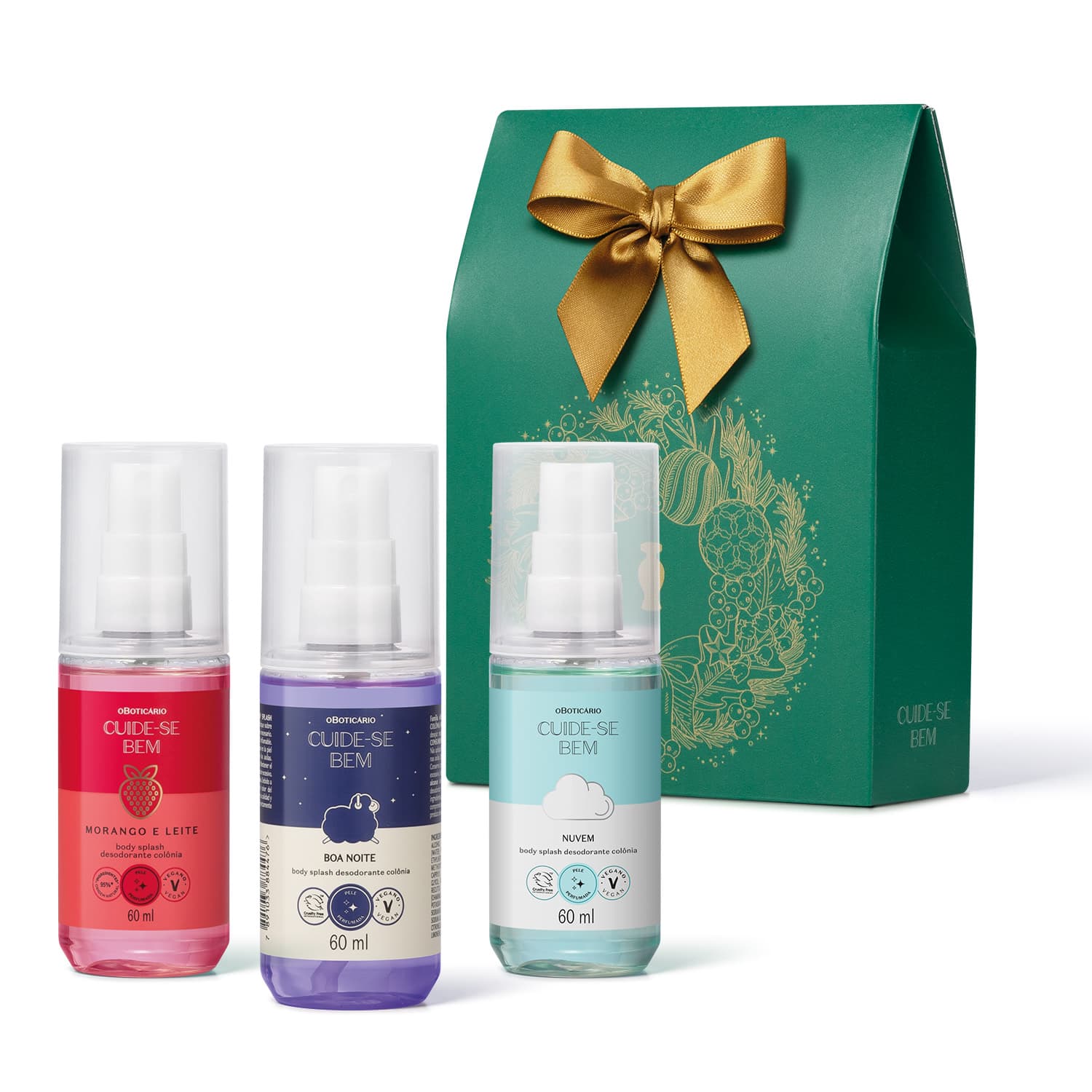 Kit Presente Natal Cuide-Se Bem Mini Splashes (3 Itens)