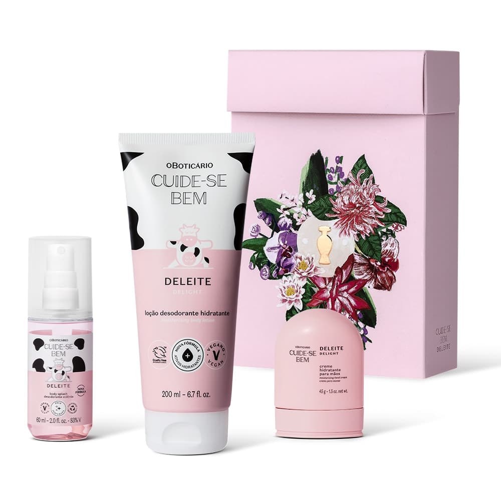 Kit Presente Dia Das Mães Cuide-Se Bem Deleite (3 Itens)
