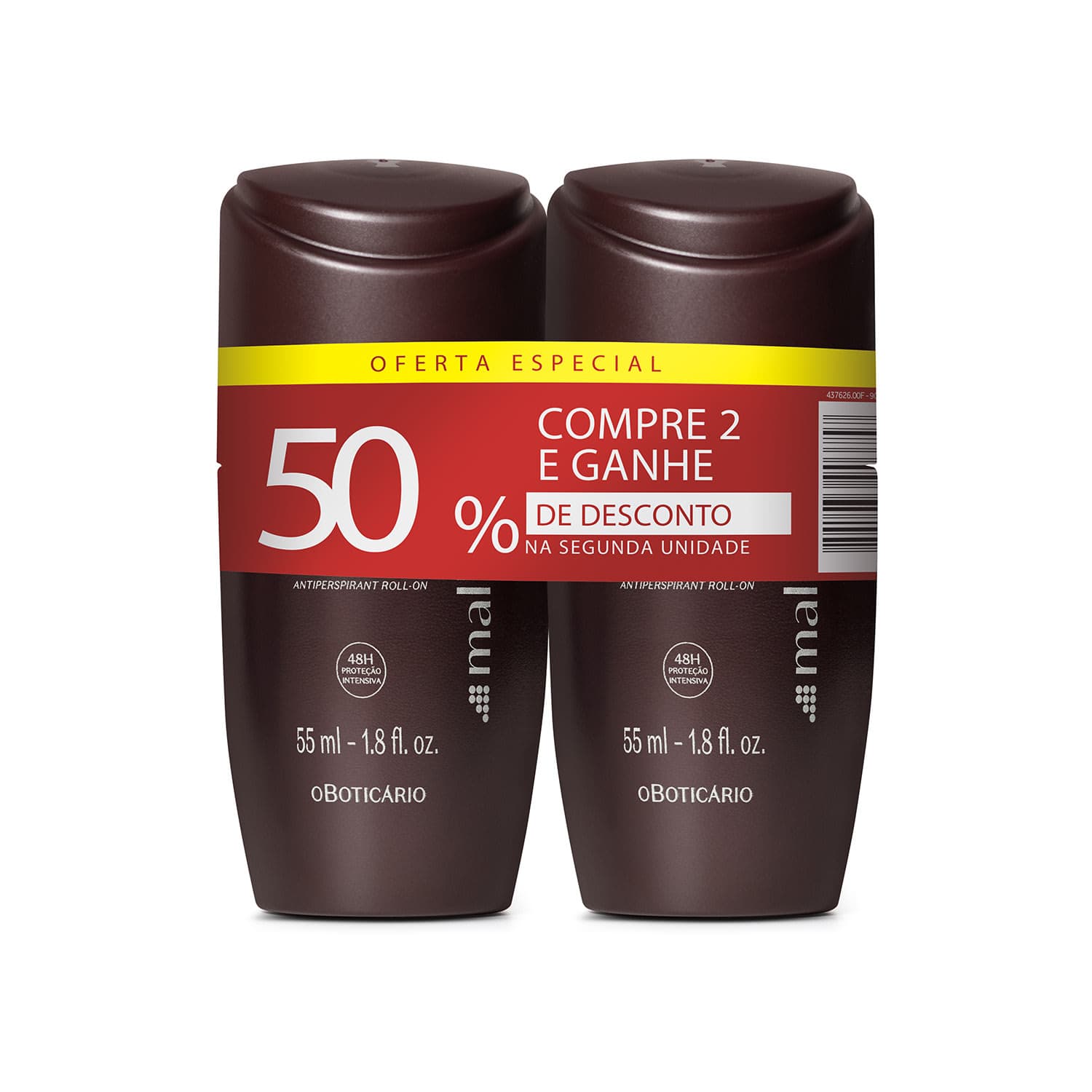 Kit Desodorante Antitranspirante Roll-On Malbec 55Ml (2 Itens)