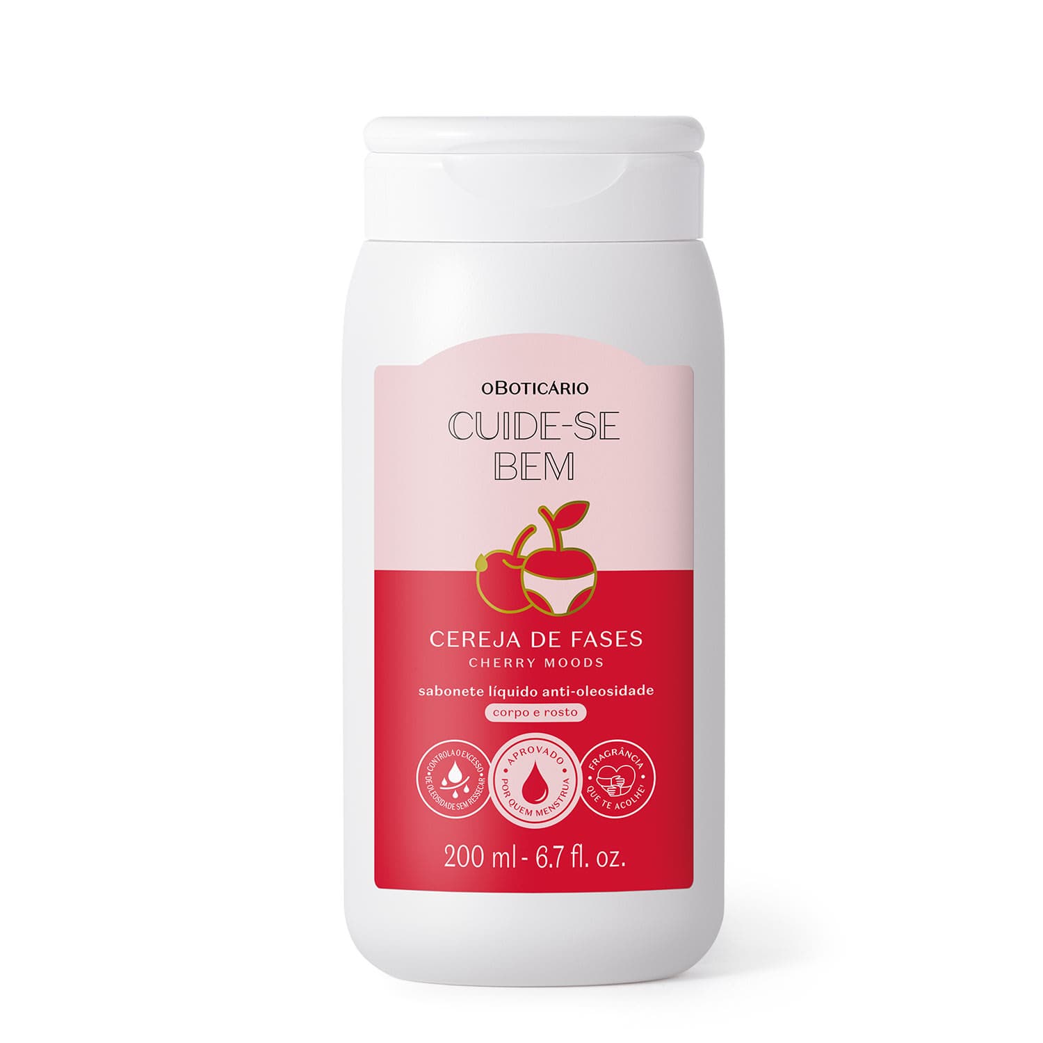 Sabonete Líquido Anti-Oleosidade Corpo E Rosto Cuide-Se Bem Cereja De Fases 200Ml
