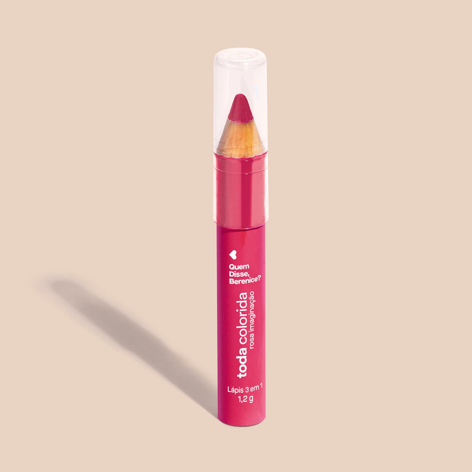 Lápis Multifuncional 3 Em 1 Rosa Imaginação Toda Colorida 1,2G