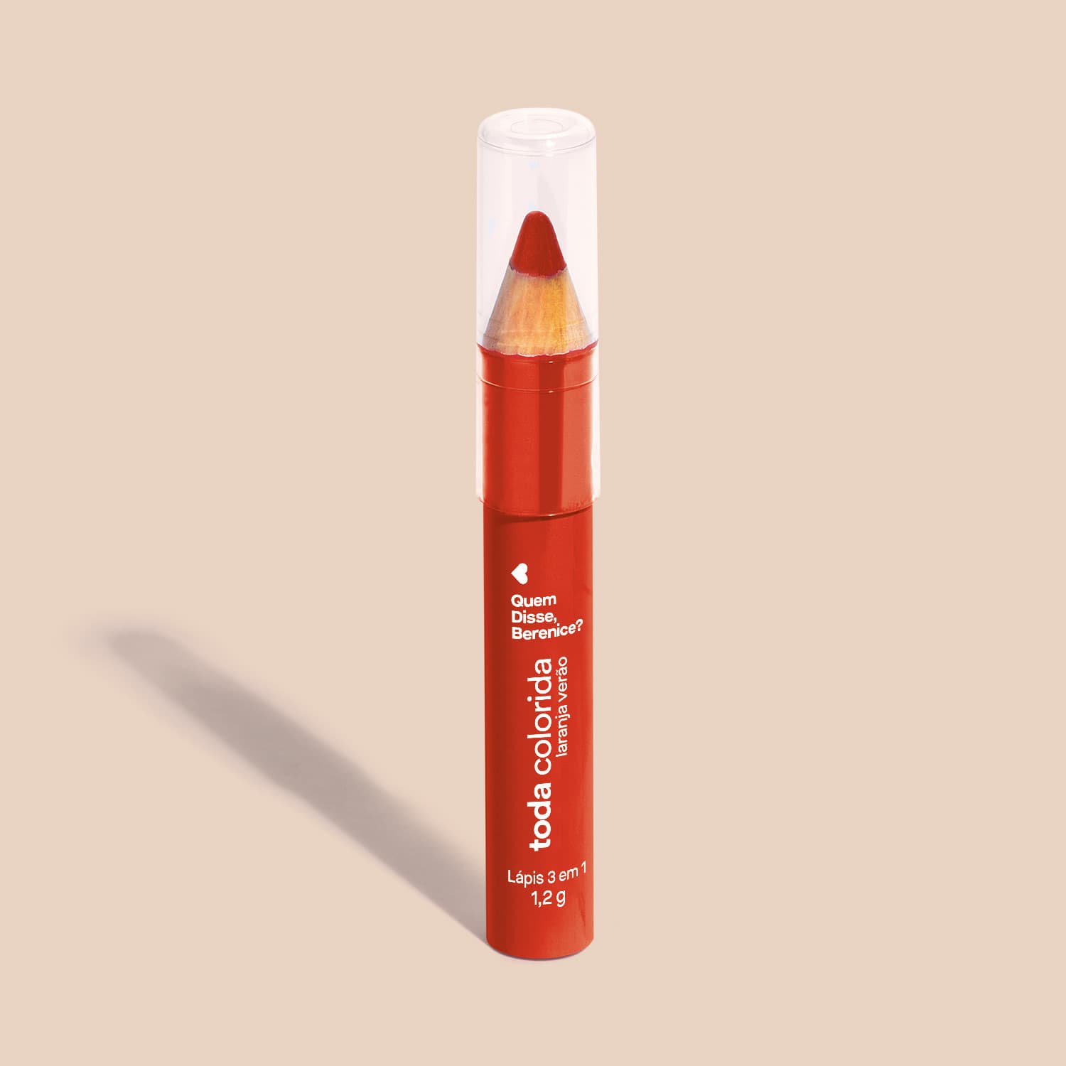 Lápis Multifuncional 3 Em 1 Laranja Verão Toda Colorida 1,2G