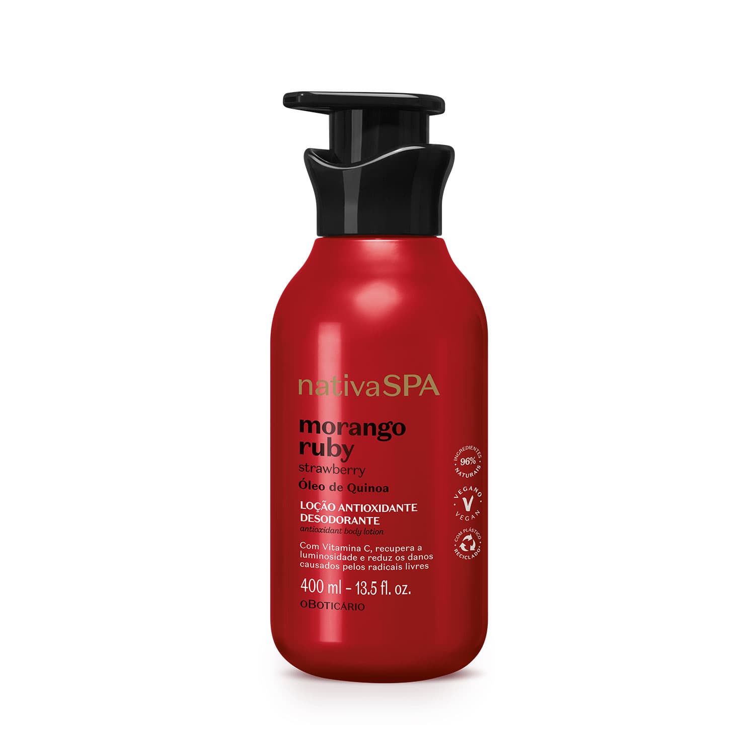 Loção Antioxidante Desodorante Corporal Nativa Spa Morango Ruby 400Ml