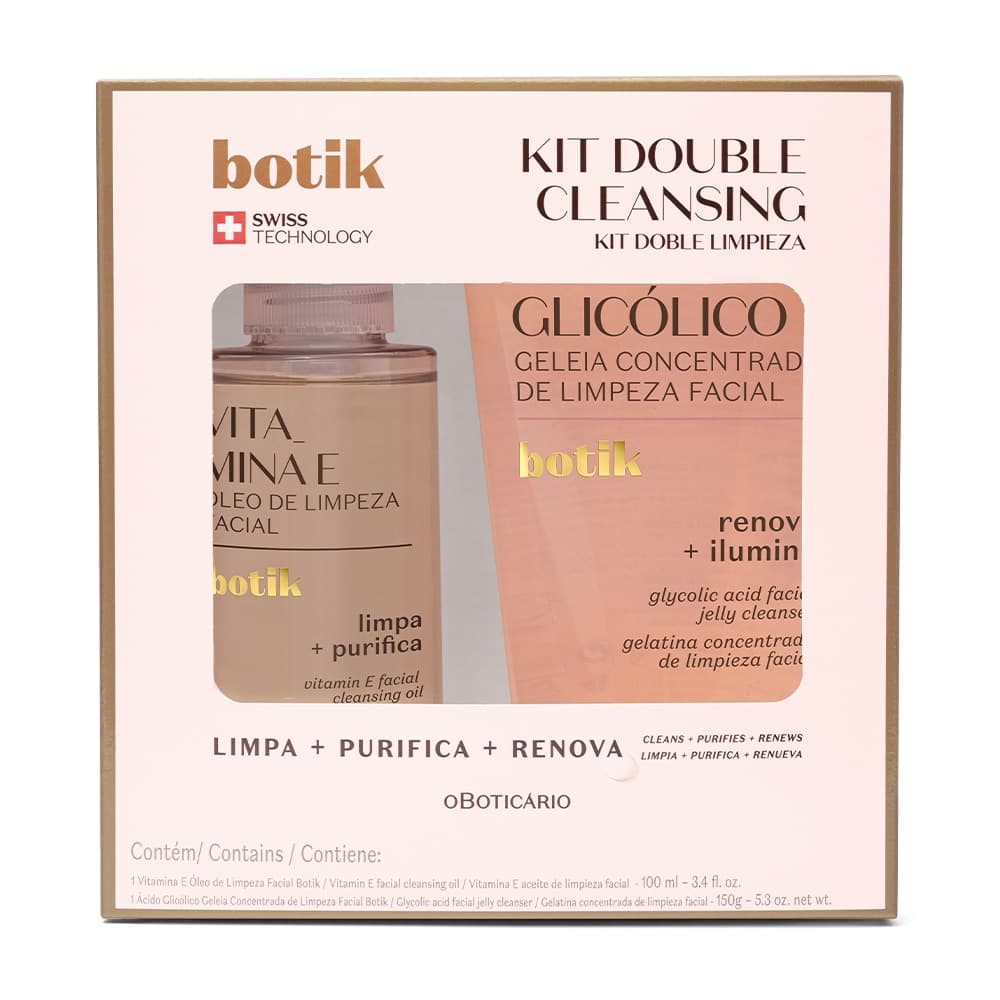 Kit Double Cleansing Botik: Óleo De Limpeza Facial 100Ml + Geleia Concentrada De Limpeza Facial 150G