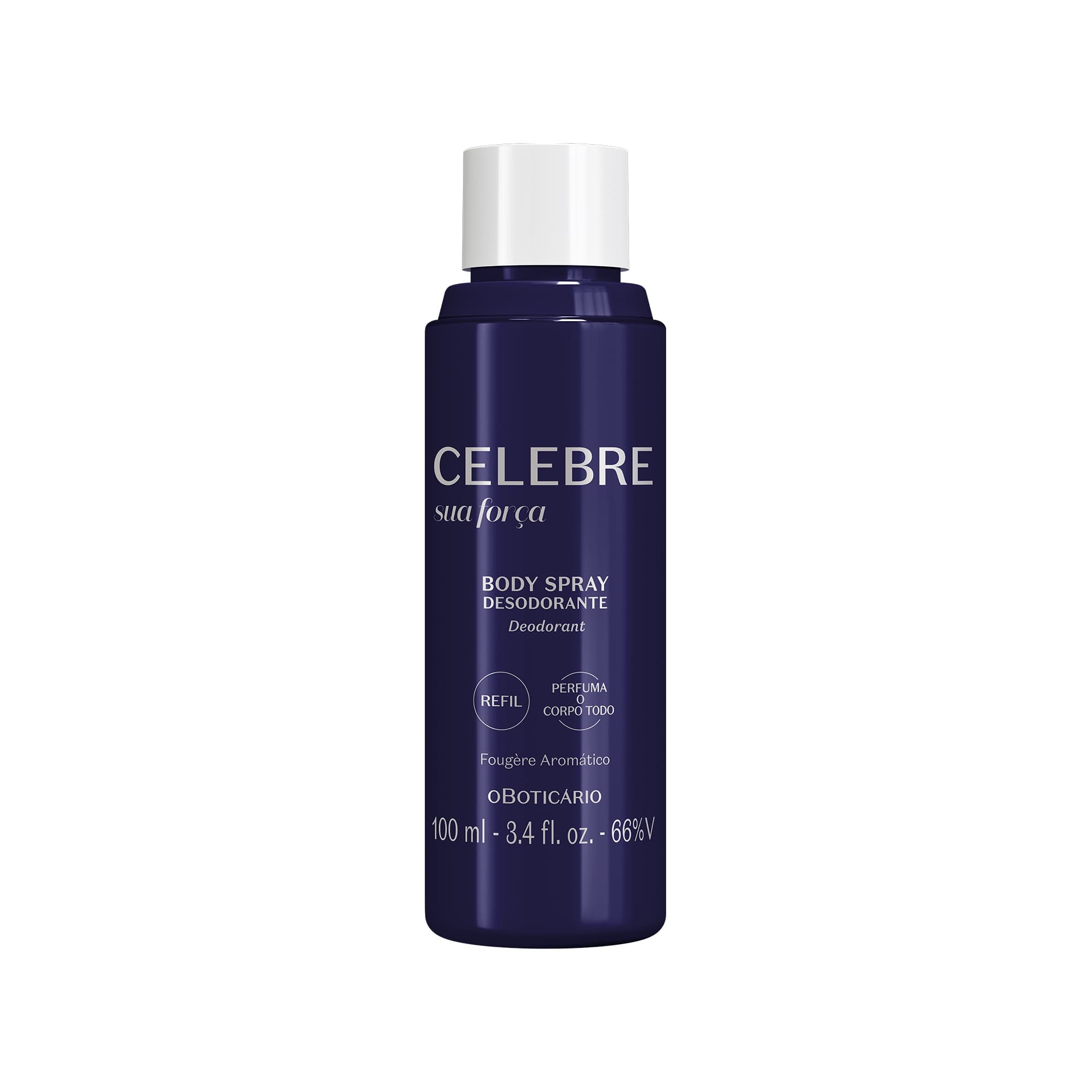 Refil Body Spray Desodorante Masculino Celebre Sua Força 100Ml