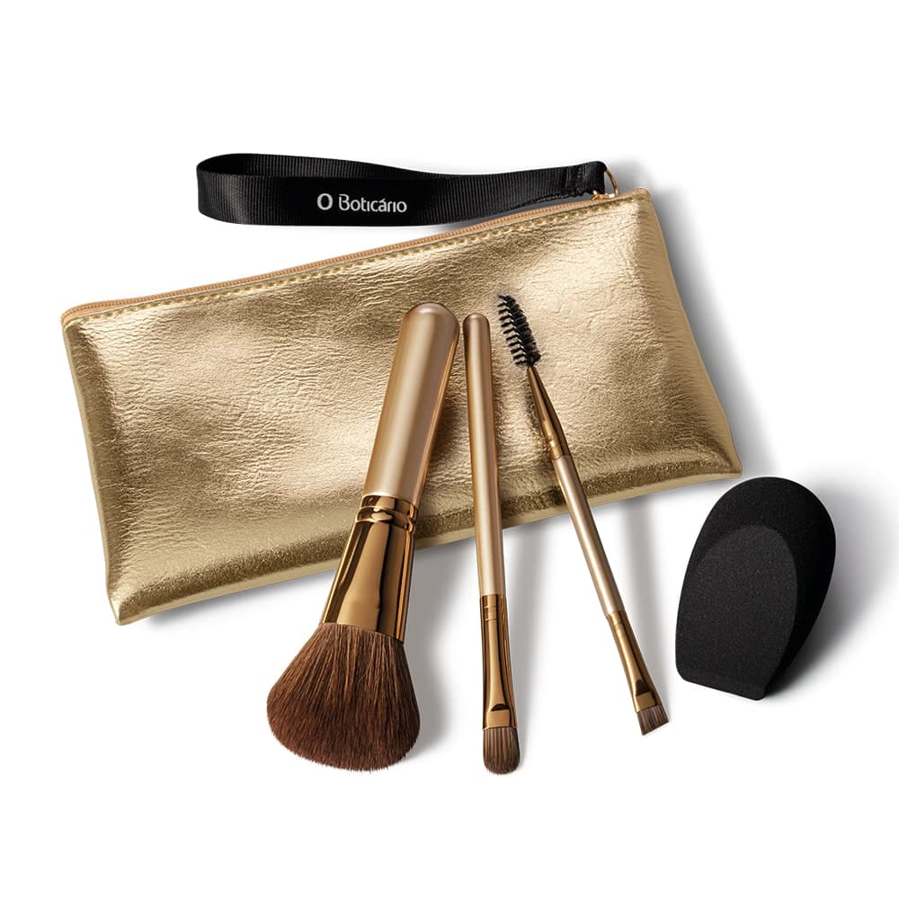 Kit Pincéis E Esponja Para Maquiagem Make B.