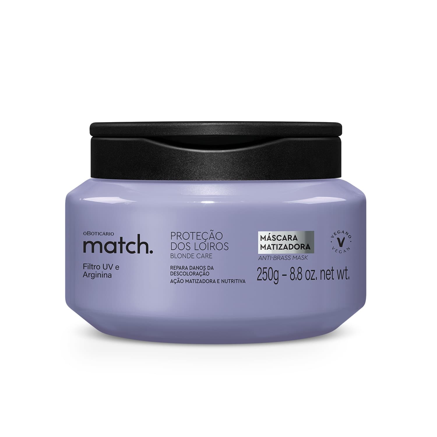 Máscara Capilar Matizadora Match. Proteção Dos Loiros 250G