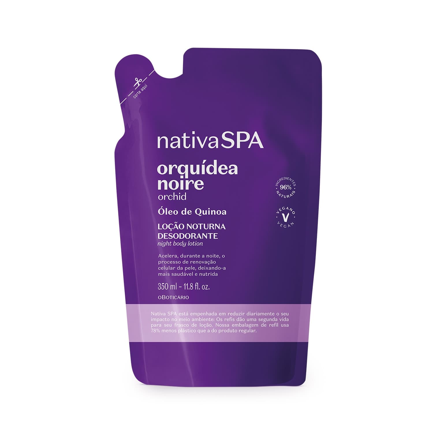 Refil Loção Noturna Desodorante Corporal Nativa Spa Orquídea Noire 350Ml