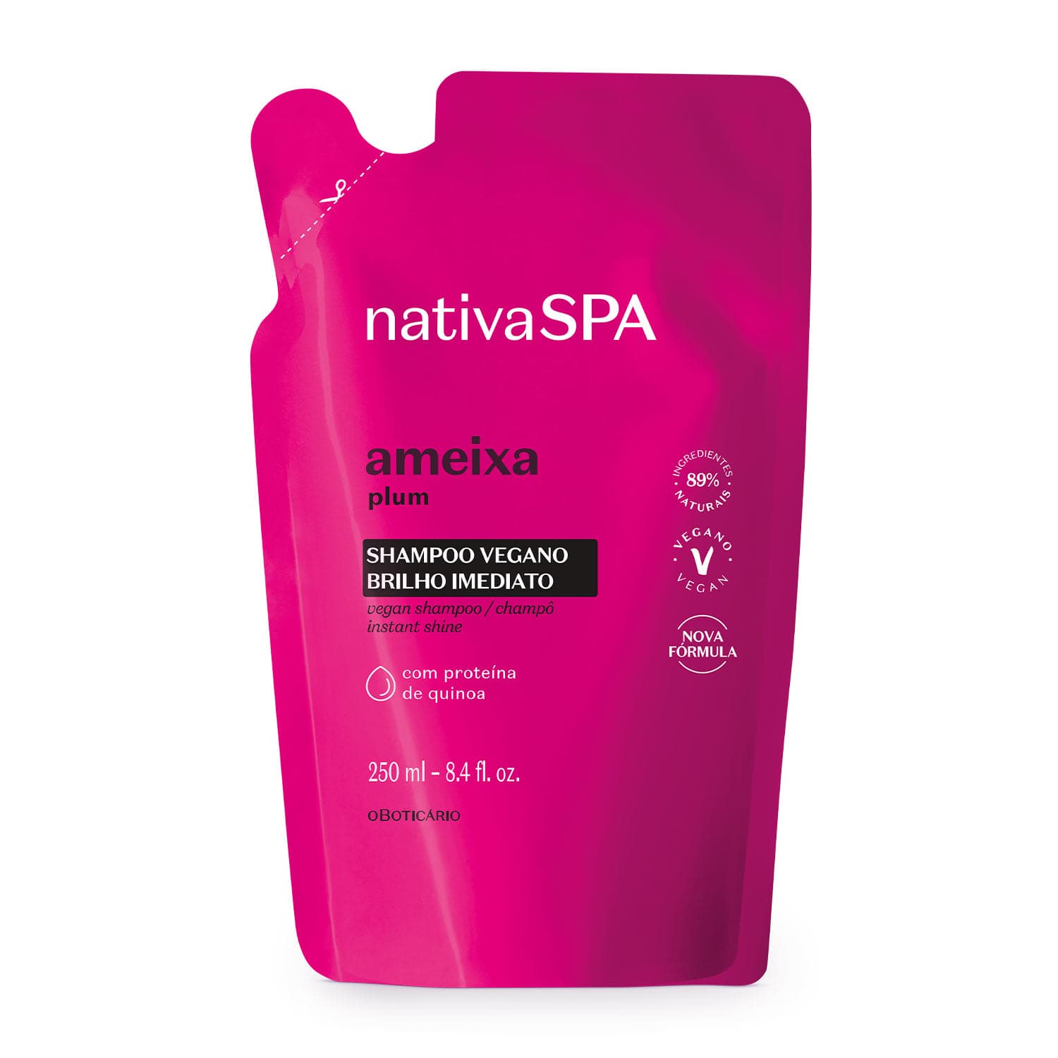 Refil Shampoo Vegano Nativa Spa Ameixa 250Ml