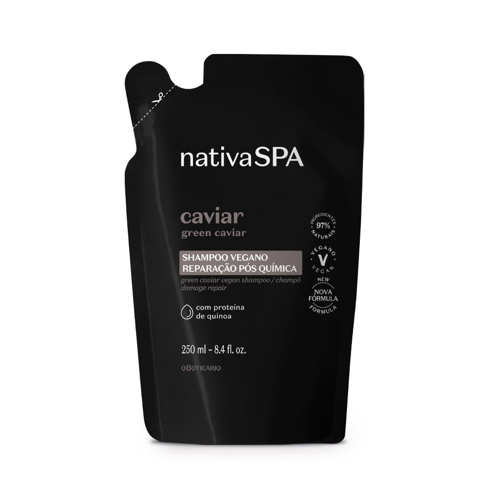 Refil Shampoo Nativa Spa Caviar Reparação Pós Química 250Ml